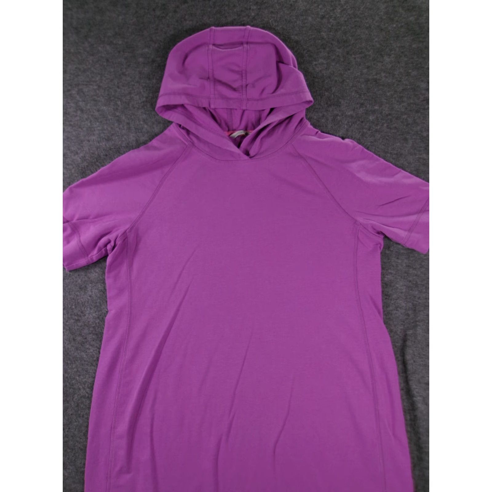 Isaac Mizrahi Isaac Mizrahi Sweatshirt Dress Women L Purple Hooded Short Sleeve Cotton Modal Spandex Solid T-Shirt Dress Size L / US 10 / IT 46 - 2 Thumbnail