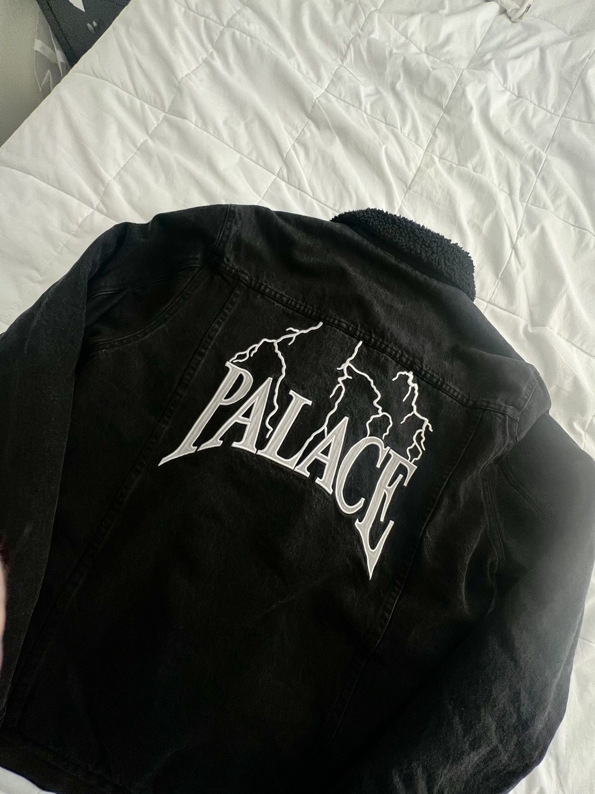 image of Palace Funder Sherling Jacket in Black, Men's (Size Medium)