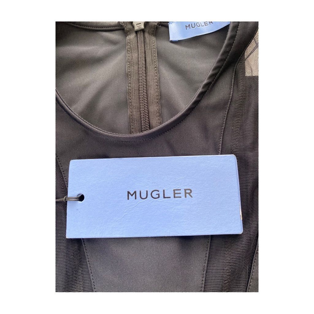 Mugler Mugler Sheer Mesh Panel Mini Dress- Black- Size 36 Size S / US 4 / IT 40 - 6 Thumbnail