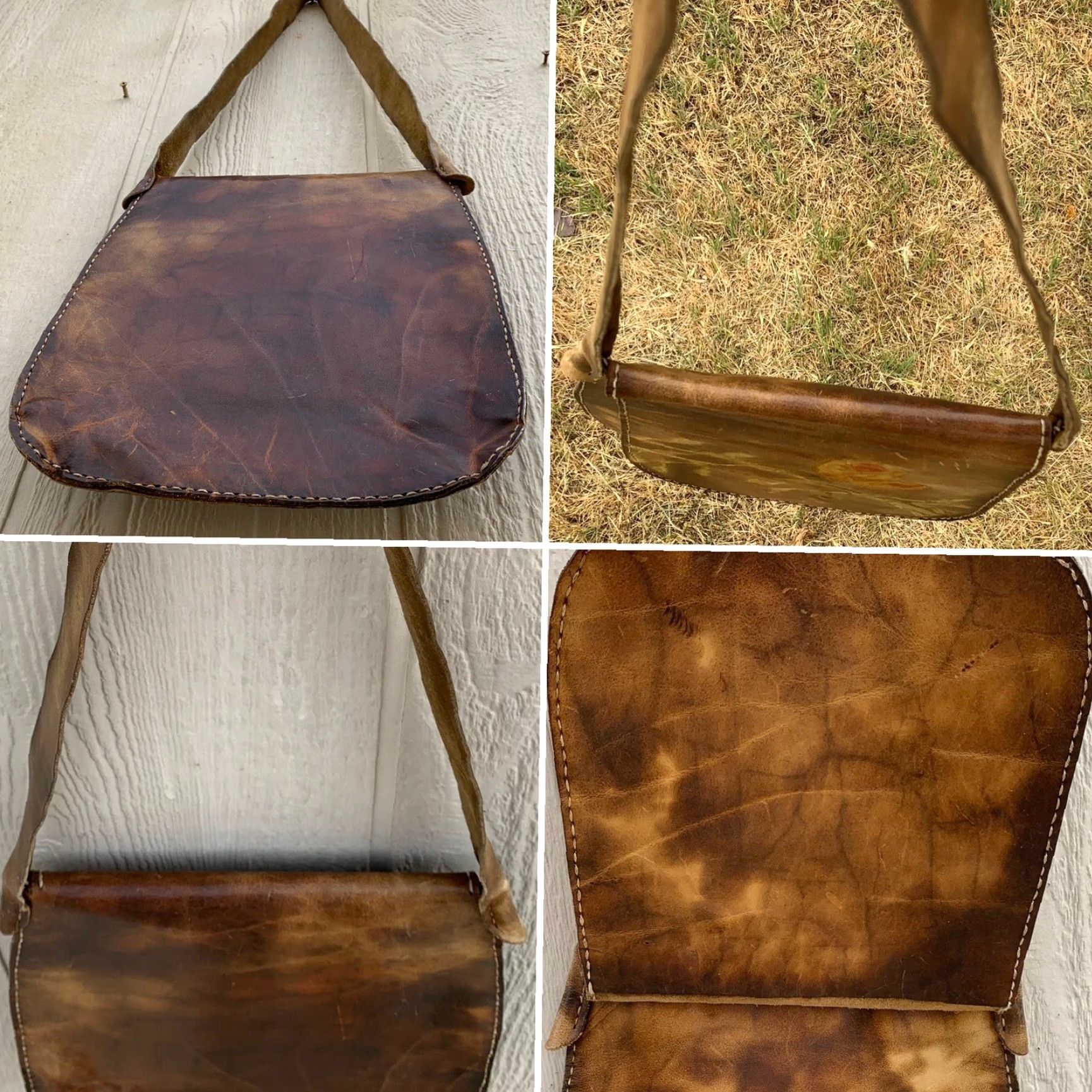 Vintage VINTAGE leather hippy shoulder bag butterfly front flap purse hippie chic boho butterfly Size ONE SIZE - 5 Thumbnail