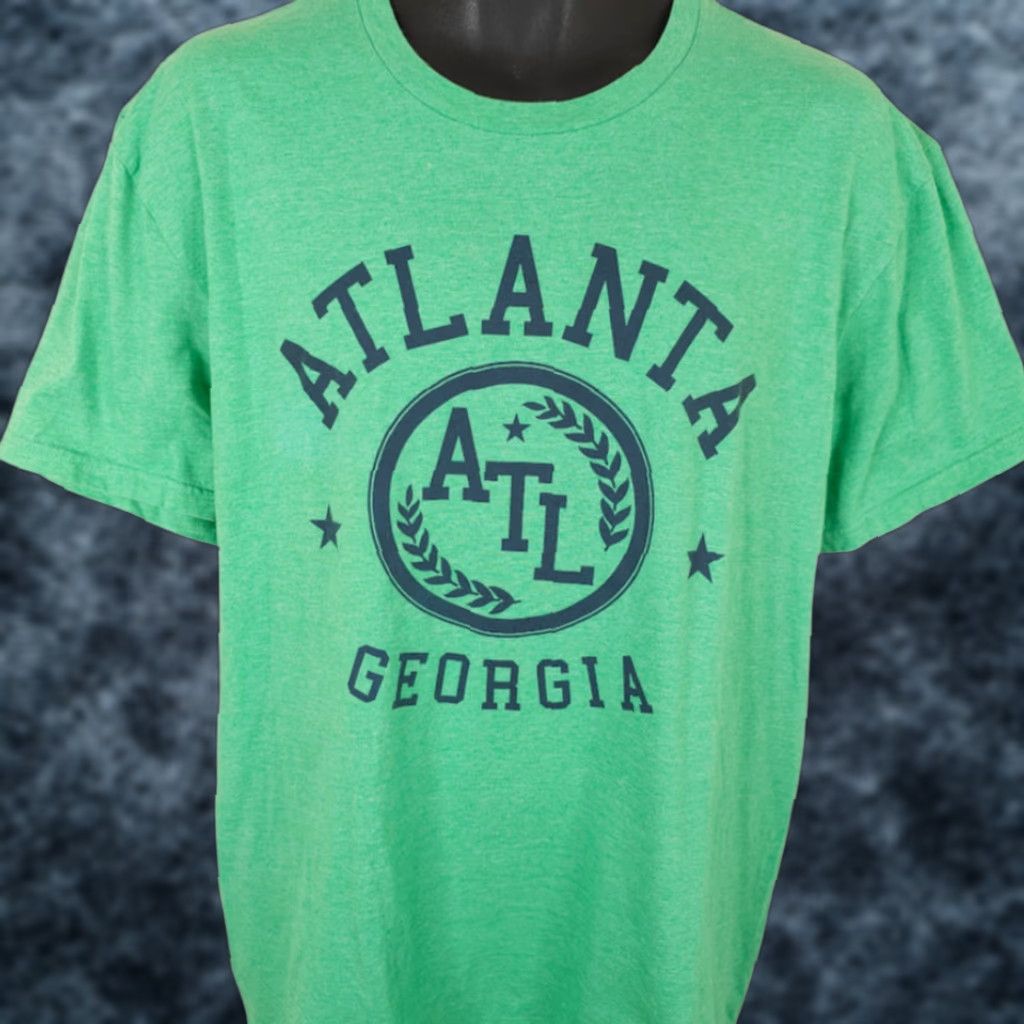 Vintage VINTAGE Atlanta Georgia T Shirt Mens Size Large Green Travel Destination Tee Size US L / EU 52-54 / 3 - 1 Thumbnail