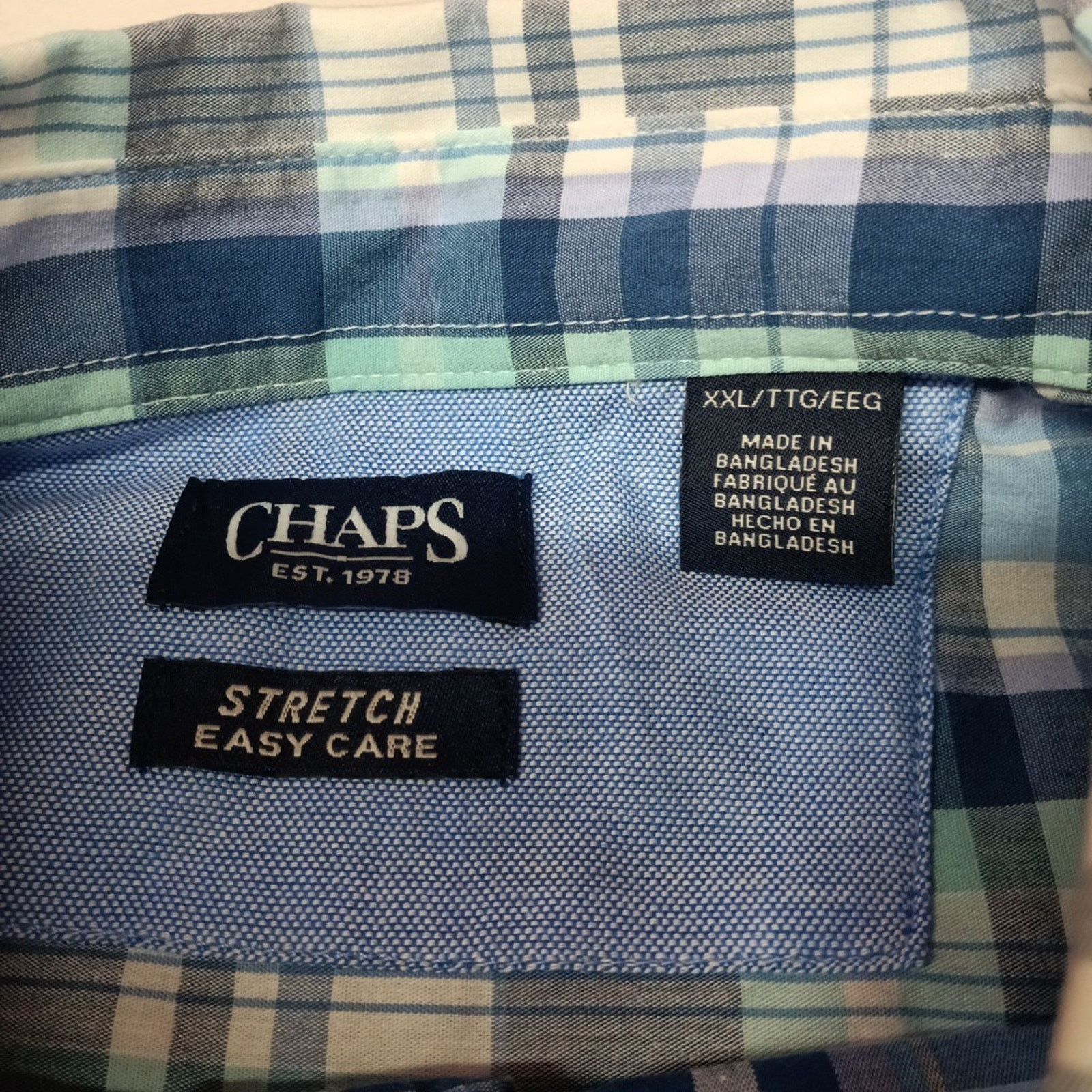 Chaps CHAPS Button Down Plaid Shirt Men's 2XL Lilac Blue Multi Size US XXL / EU 58 / 5 - 5 Thumbnail
