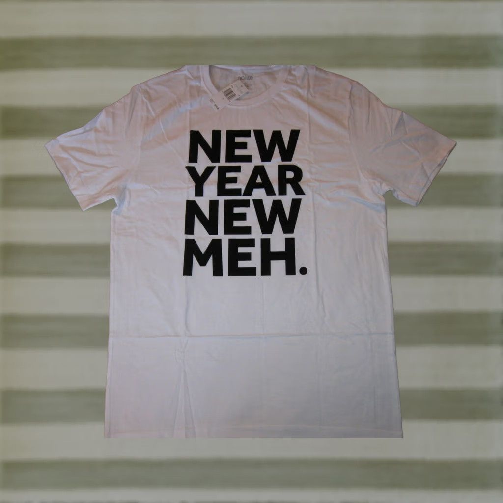 Vintage Noize T Shirt Men's Large White Bloomingdale New Year New Meh Short Sleeve Size US L / EU 52-54 / 3 - 1 Thumbnail