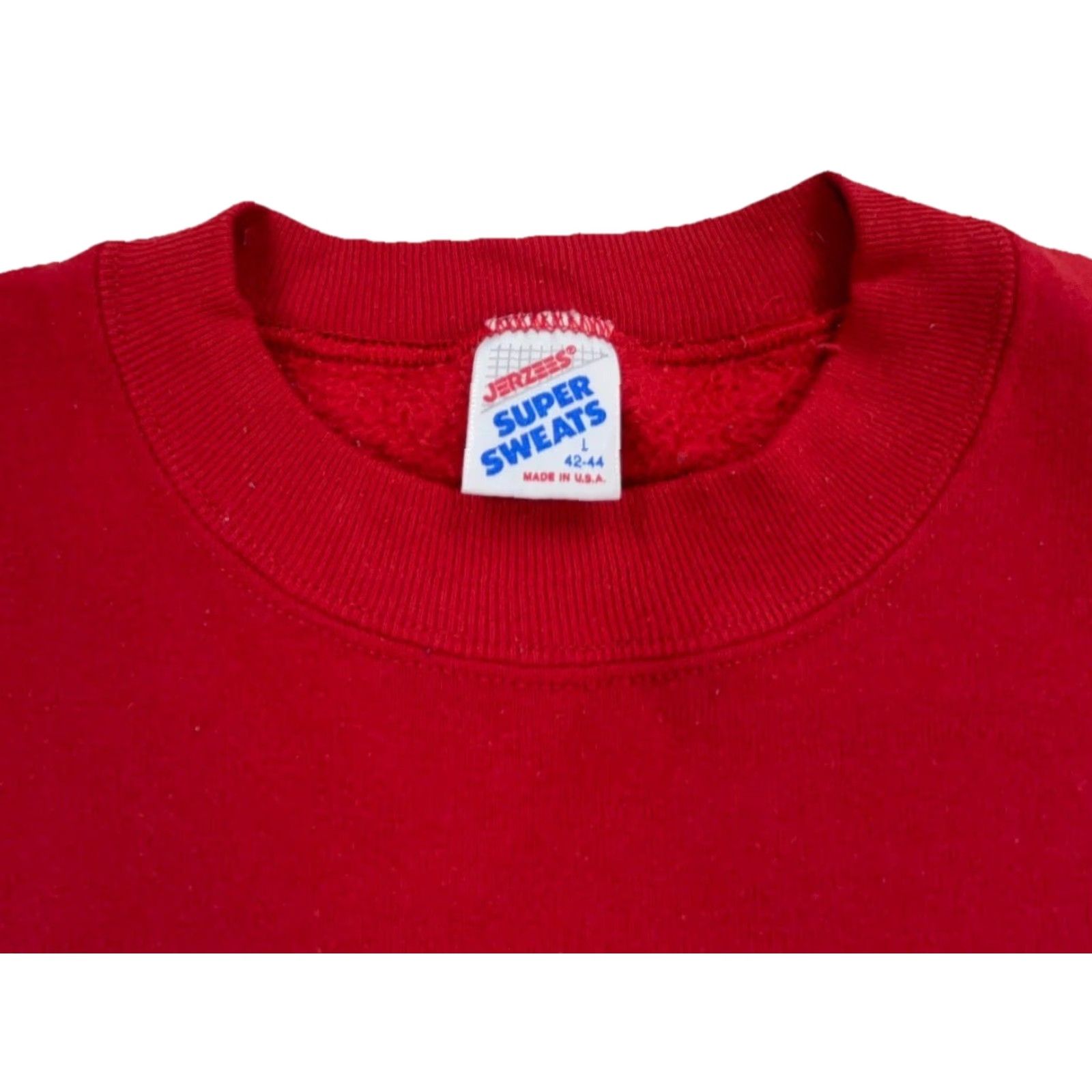 Jerzees VINTAGE Jerzees Sweatshirt Mens Large Red Crew Neck 90s 50/50 Fleece Heavyweight All Seasons Pullover Classic Hipster Retro American Style Size US L / EU 52-54 / 3 - 5 Thumbnail