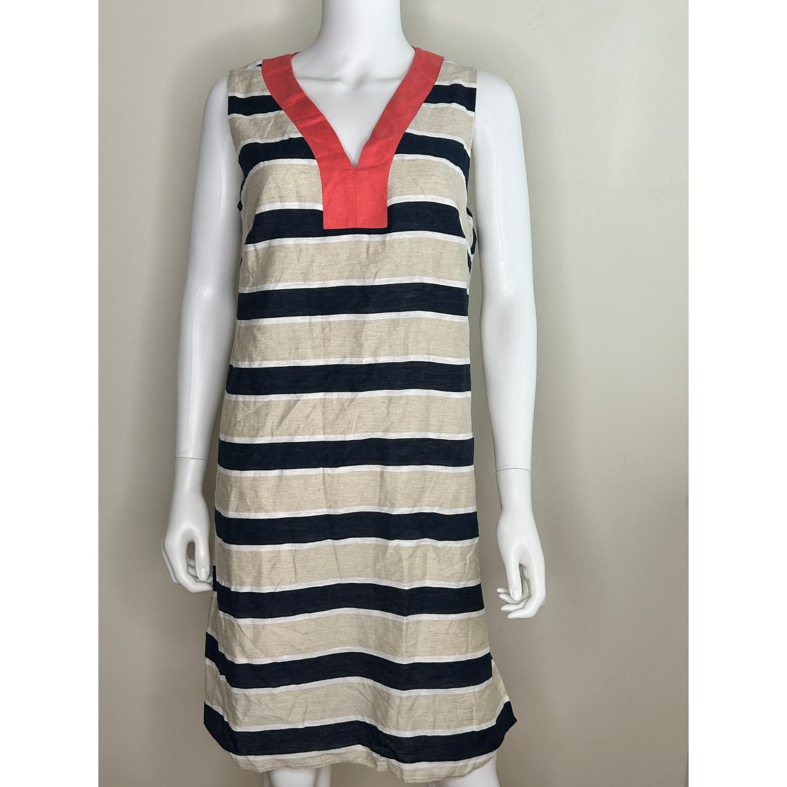 Tommy Hilfiger Tommy Hilfiger Striped Linen Blend Shift Dress Women 10 NWT Size L / US 10 / IT 46 - 5 Thumbnail