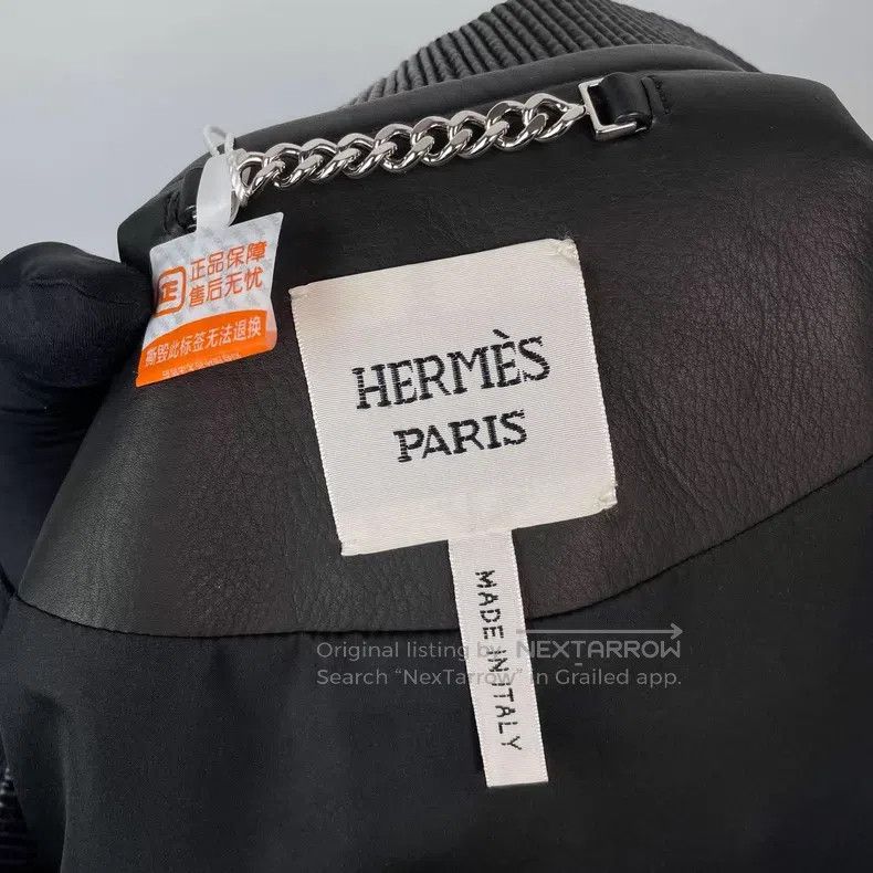 Hermes Hermes Quilted Leather Jacket with Diamond Pattern Cotton Size XS / US 0-2 / IT 36-38 - 8 Thumbnail