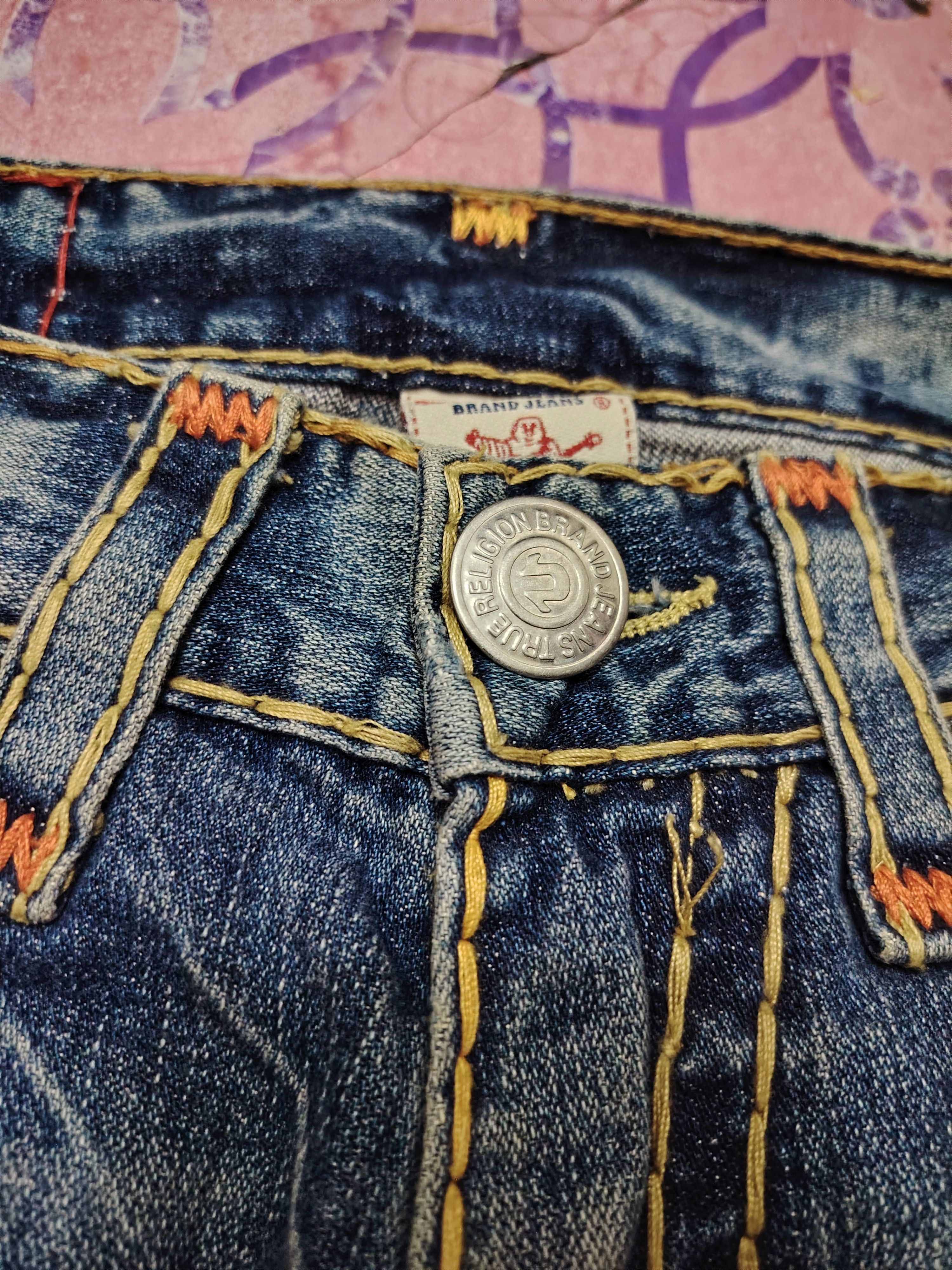 True Religion True Religion Jeans Orange Stitch Joey Super T Denim Flared Size US 31 - 4 Thumbnail