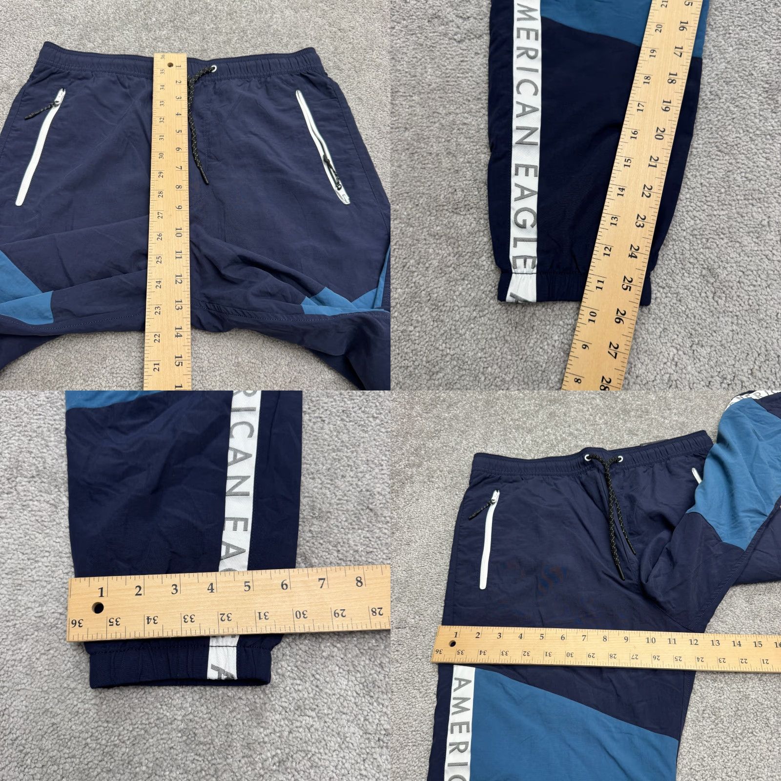 American Eagle Outfitters American Eagle Outfitters Nylon Jogger Pants Mens S Navy Blue Logo Size US 29 - 10 Thumbnail
