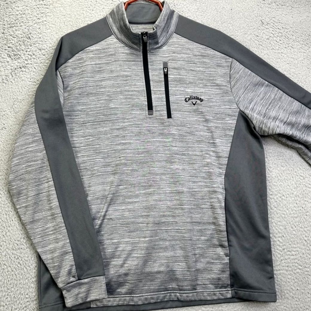Callaway Callaway Sweatshirt Mens Large Gray Colorblock 1/4 Zip Pullover Logo Outdoor Walking Shirt Size US L / EU 52-54 / 3 - 2 Thumbnail
