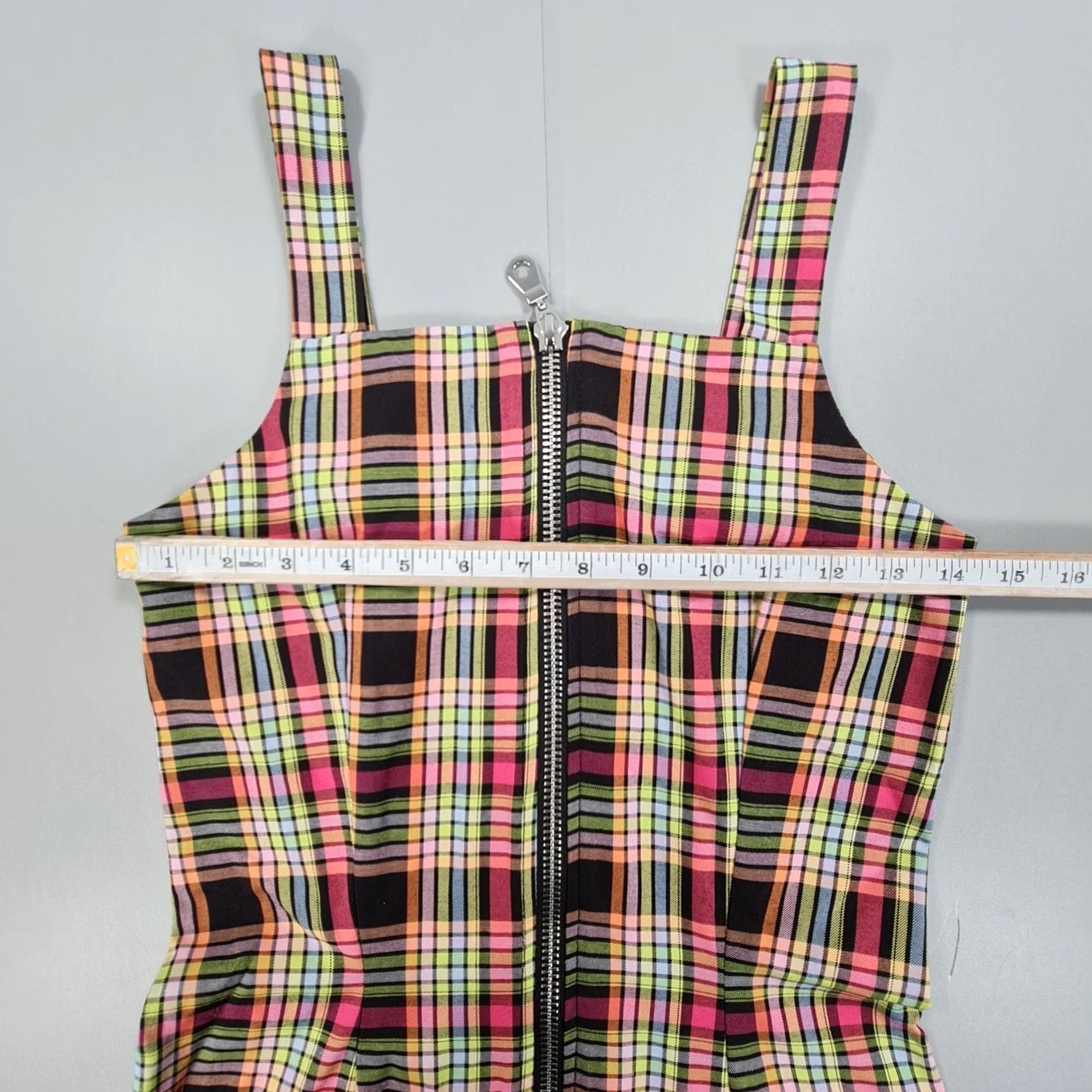 The Ragged Priest The Ragged Priest Womens Dress Pink XS Tartan Plaid Zip Front Sleeveless Size XS / US 0-2 / IT 36-38 - 6 Thumbnail