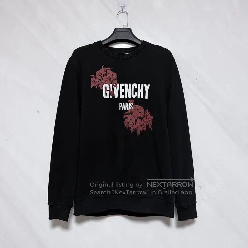 Givenchy Givenchy Rose Flower Classic Printed Logo Sweatshirt Size US S / EU 44-46 / 1 - 1 Thumbnail