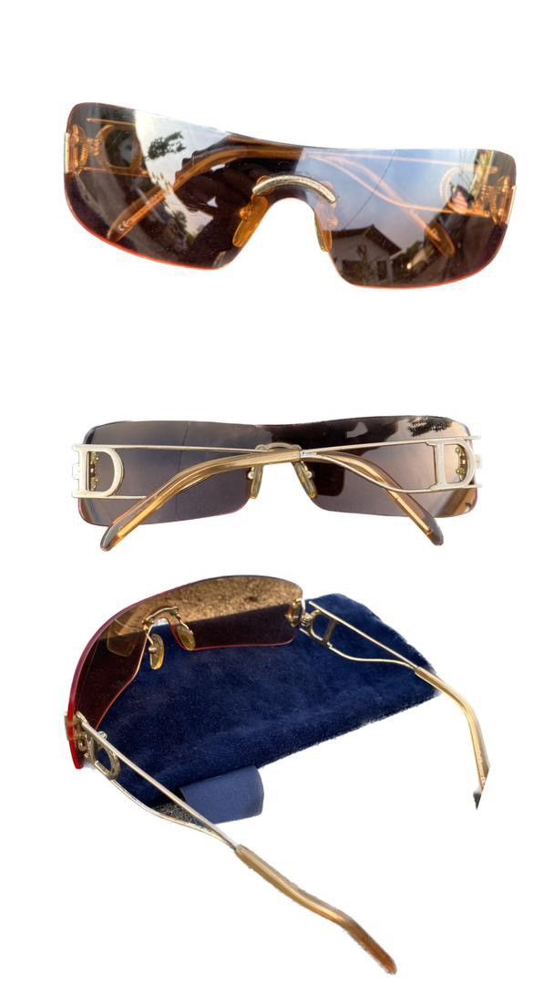 Christian Dior Monsieur Vintage Dior Miss Diorella Bronze Shield Sunglasses Size ONE SIZE - 11 Thumbnail