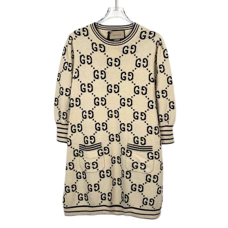 Gucci Gucci Beige Logo Knit Dress S Size Size US S / EU 44-46 / 1 - 1 Thumbnail