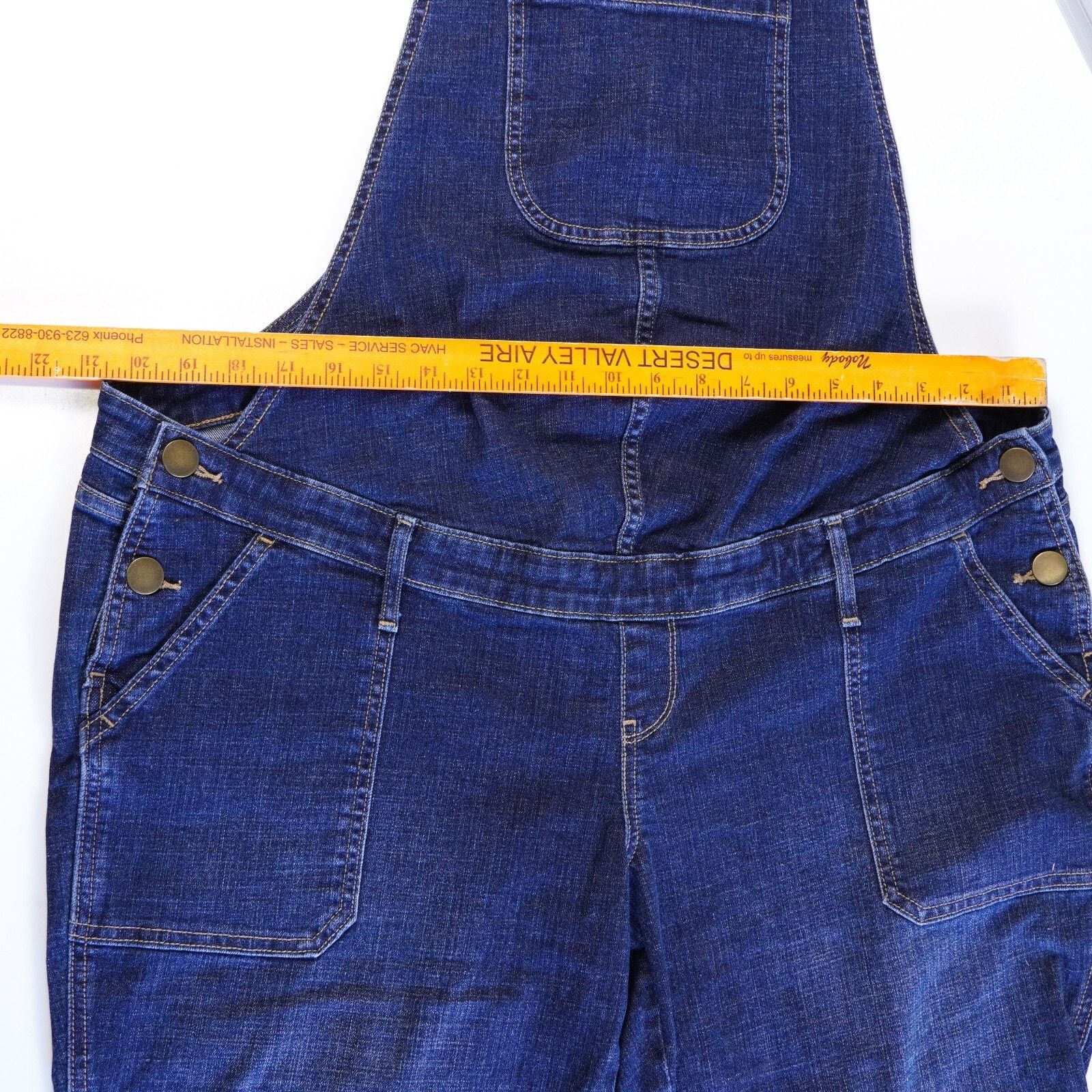 Other A:glow Maternity Denim Overall Jeans Straight Wide Pants XL Size 42" / US 20 - 2 Thumbnail
