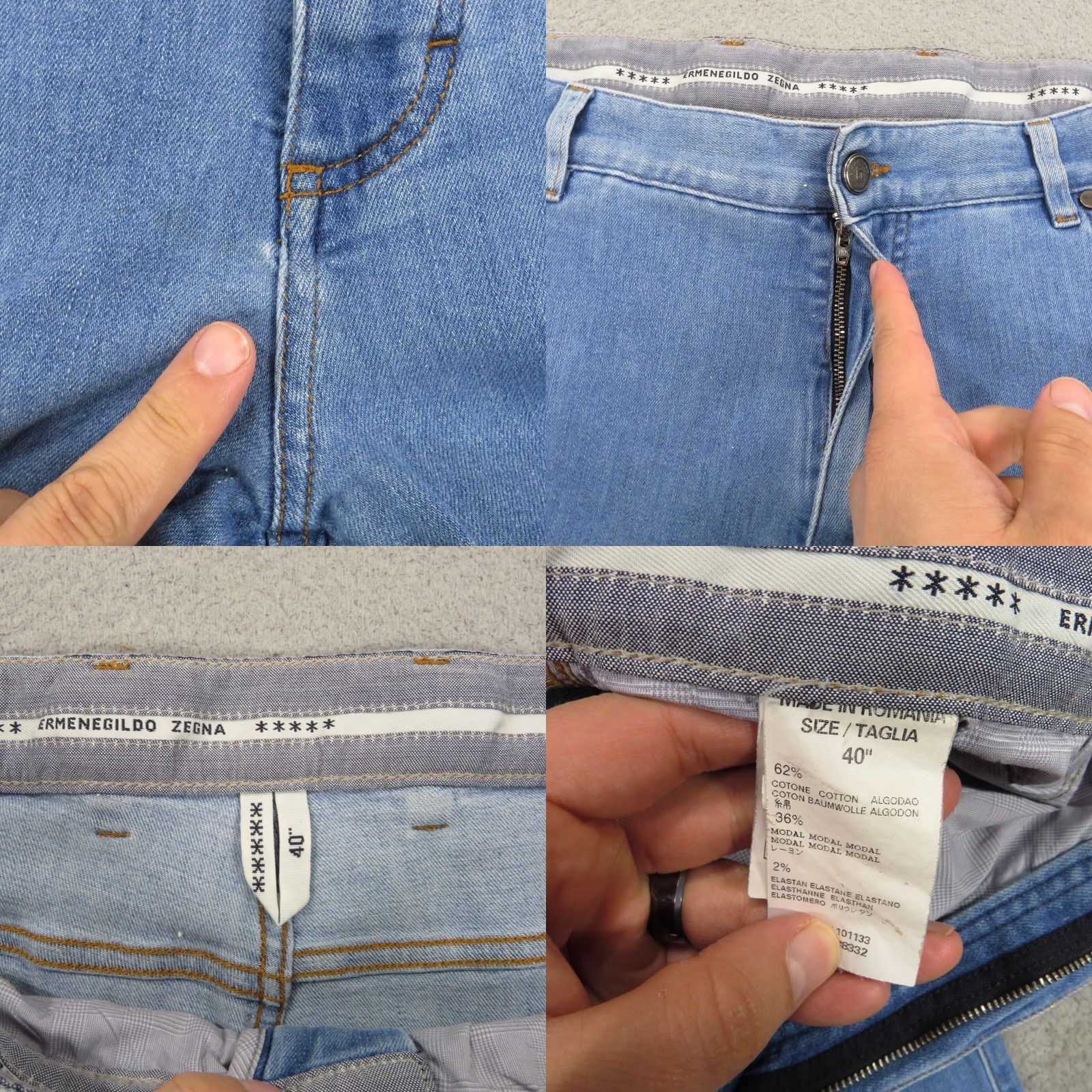 Ermenegildo Zegna Ermenegildo Zegna Jeans Men 40x34 5 Pocket Denim Straight Modern Quiet Luxury Stretch Blue Cotton Denim Size US 39 - 8 Thumbnail