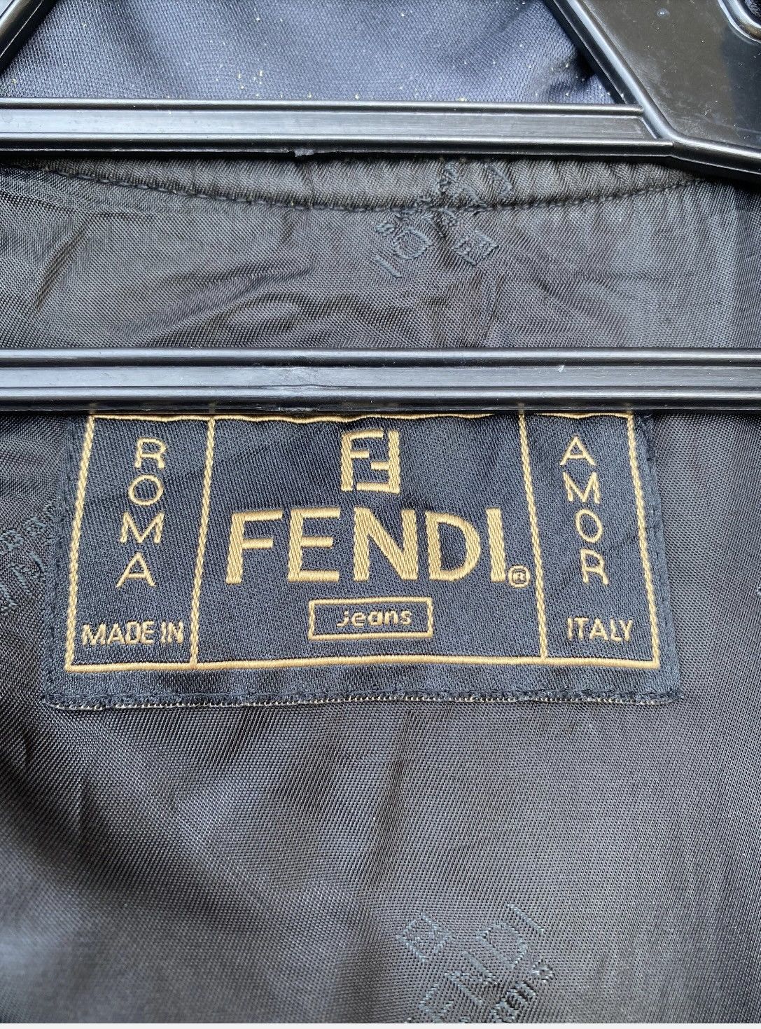 Fendi × Vintage Vtg 90s Fendi Jeans quilted design down jacket zip up Size M / US 6-8 / IT 42-44 - 9 Thumbnail