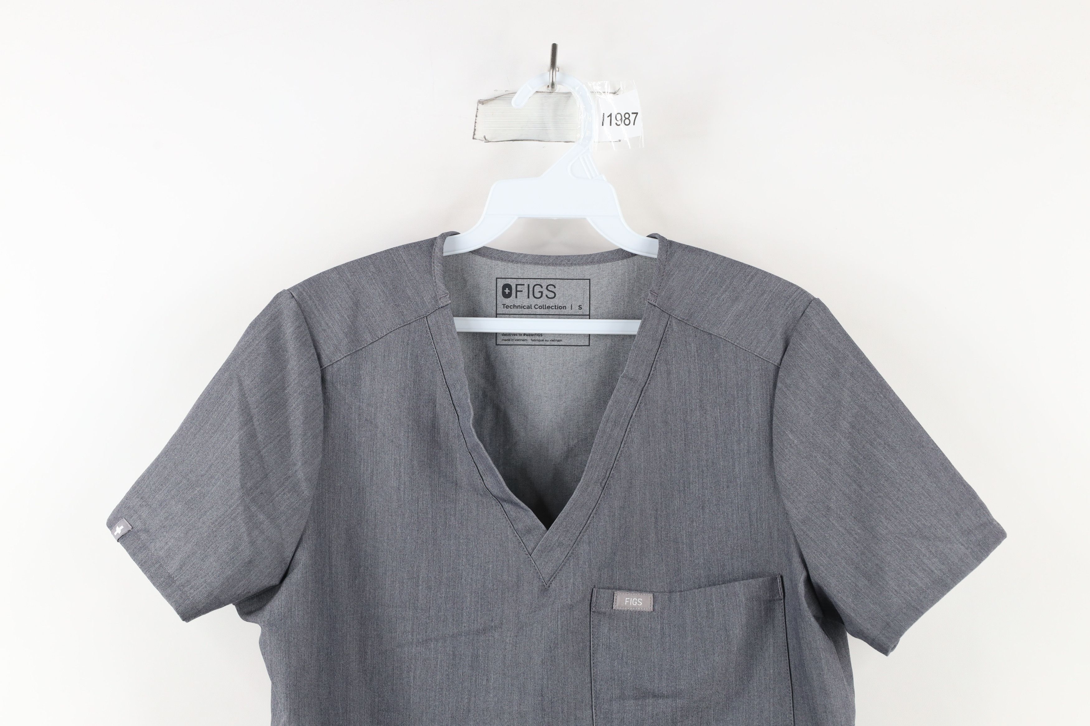 Vintage Figs Technical Collection Short Sleeve Nurse Scrubs Shirt Size S / US 4 / IT 40 - 2 Thumbnail