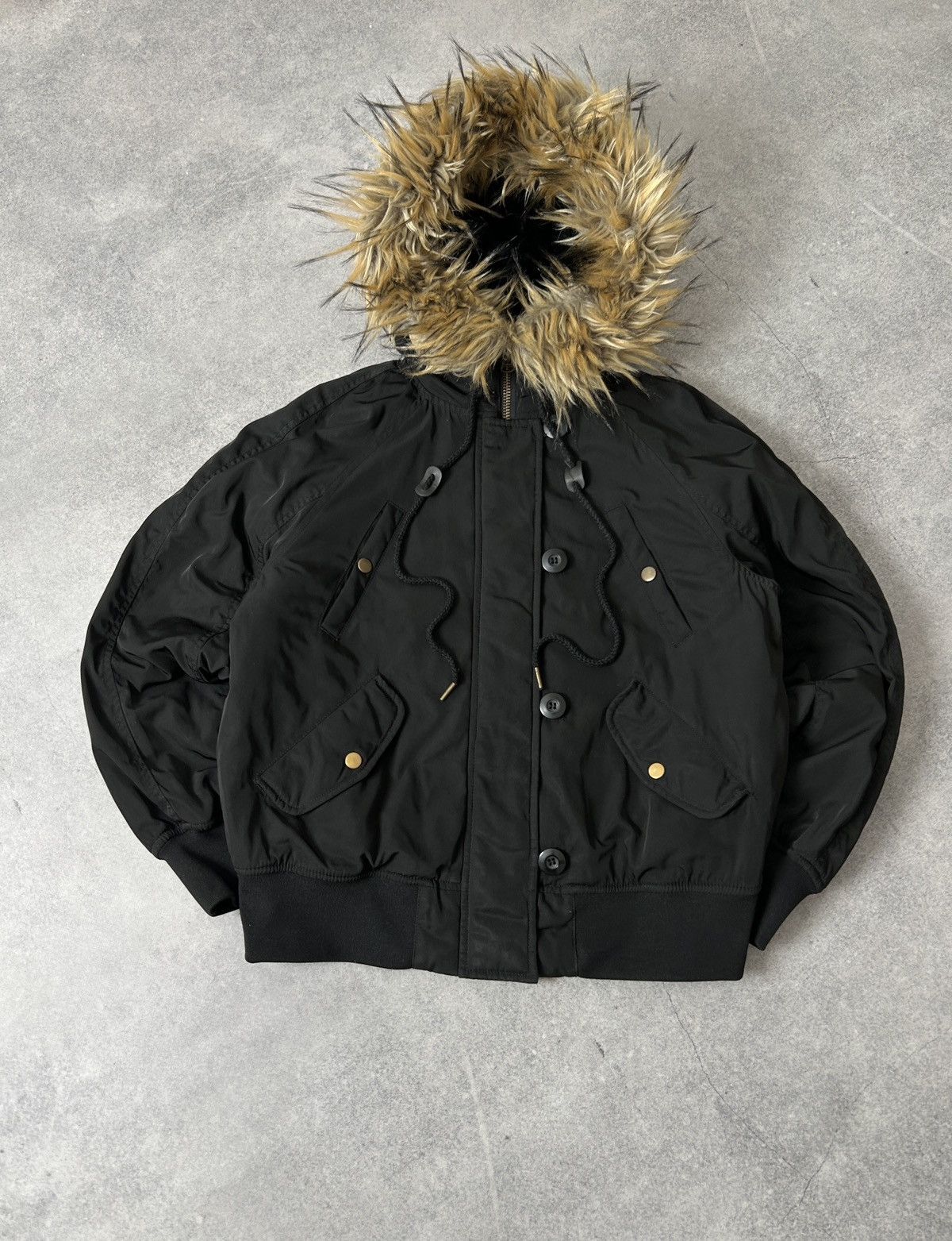 Japanese Brand Alaska y2k black bomber jacket with Fur Size M / US 6-8 / IT 42-44 - 1 Thumbnail