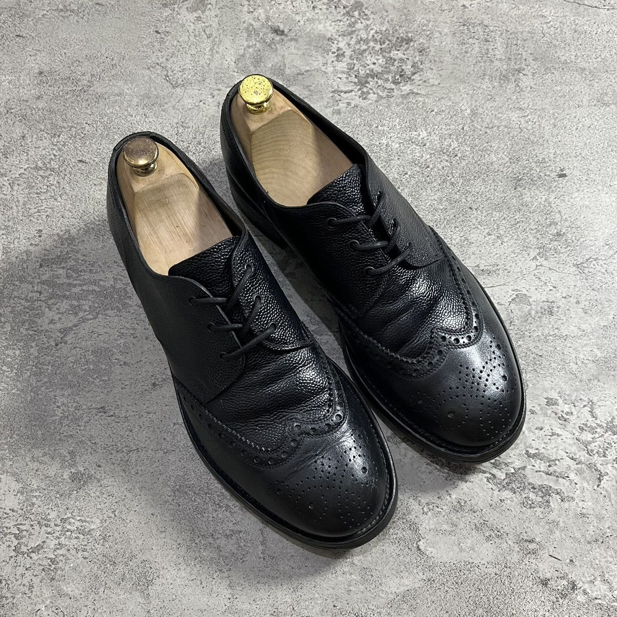 Prada PRADA Wingtip Brogue Oxford Leather Derby Shoes - Black Size US 9.5 / EU 42-43 - 2 Thumbnail