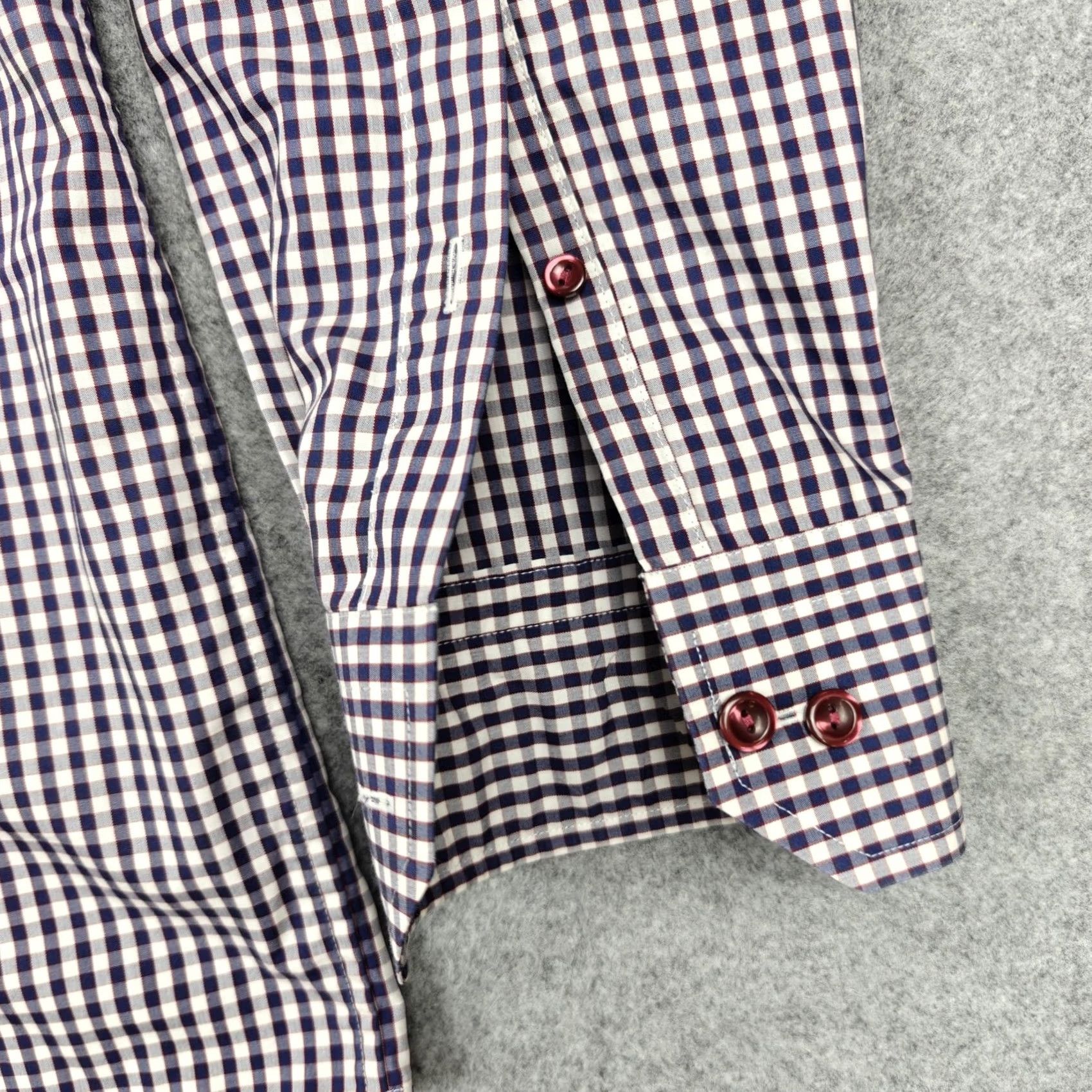 Eton Eton Dress Shirt Mens 16.5 34/35 Blue Gingham Regular Long Sleeve Spread Collar Size 46R - 2 Thumbnail