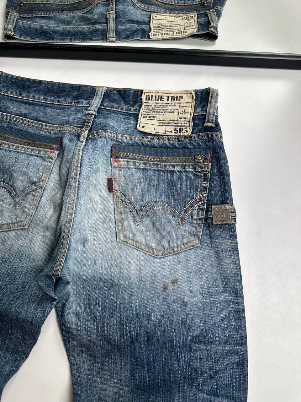 If Six Was Nine 2000s Edwin Blue Trip Japan Washed Faded Jeans🔥 Size US 31 - 4 Thumbnail