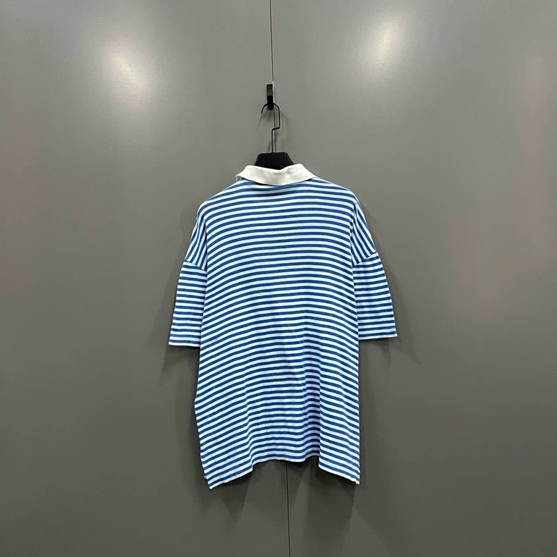 Gucci Gucci Blue and white striped letter polo shirt 2503-Nextarr Size US M / EU 48-50 / 2 - 2 Thumbnail