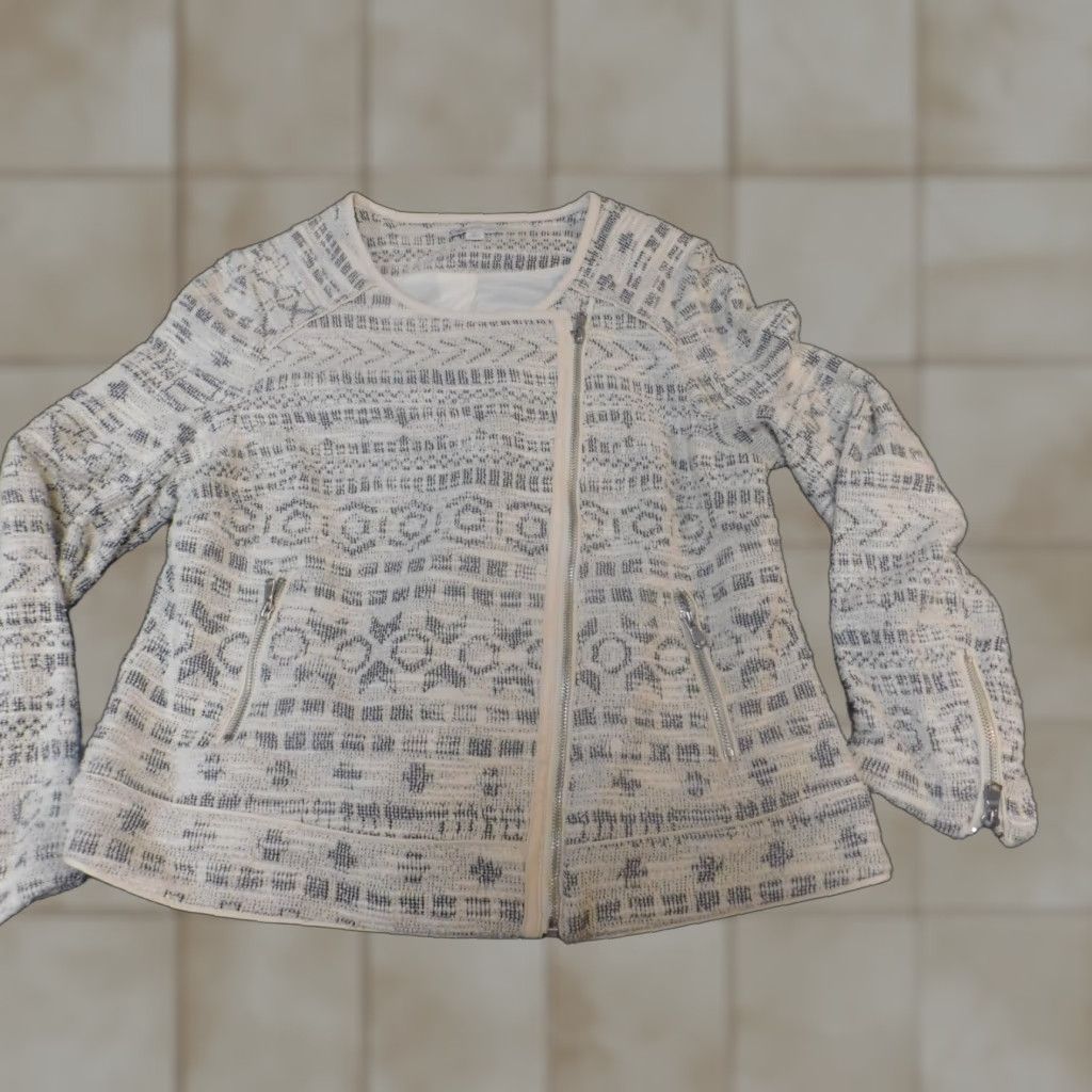 Vintage Cato Womens Jacket L Beige Full Zip pattern Size L / US 10 / IT 46 - 1 Thumbnail