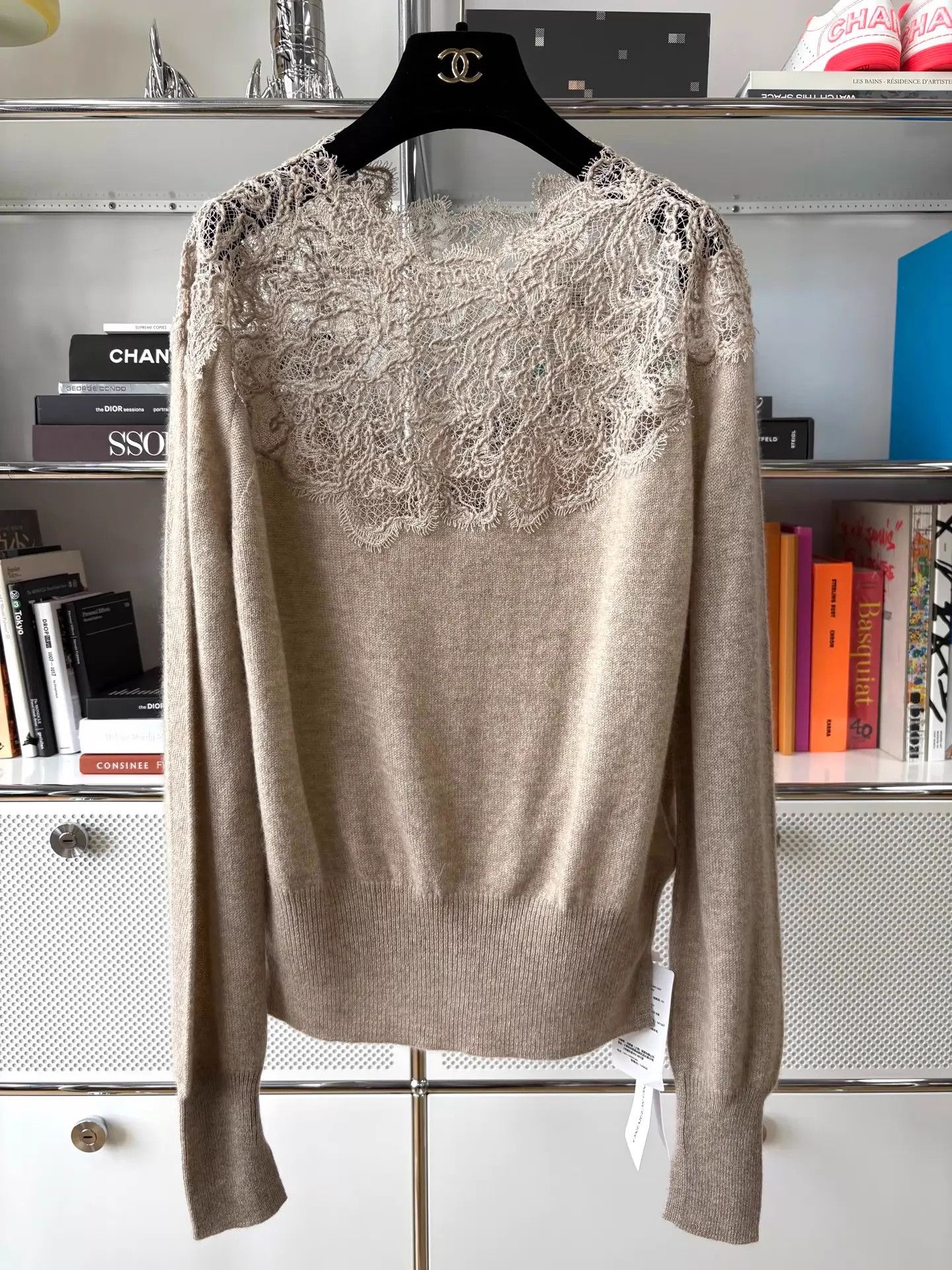 Ermanno Scervino Ermanno Scervino Camel Lace Panel Cashmere Top M Size M / US 6-8 / IT 42-44 - 1 Thumbnail