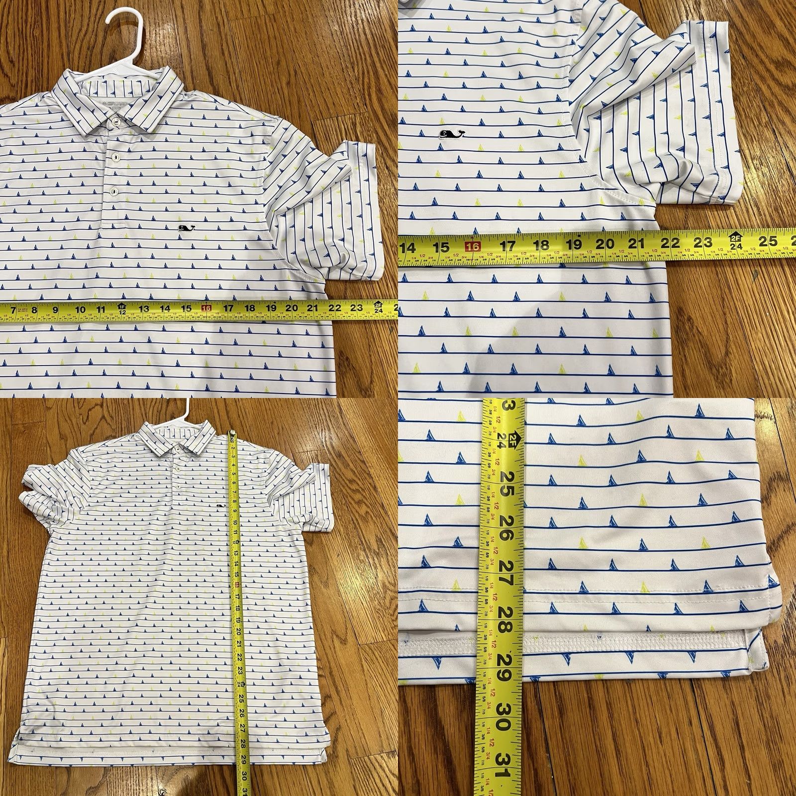 Vineyard Vines Vineyard Vines OTG Sankaty Golf Polo Shirt White Geometric Short Sleeve Regular M Men's Polo Shirt Size US M / EU 48-50 / 2 - 9 Thumbnail