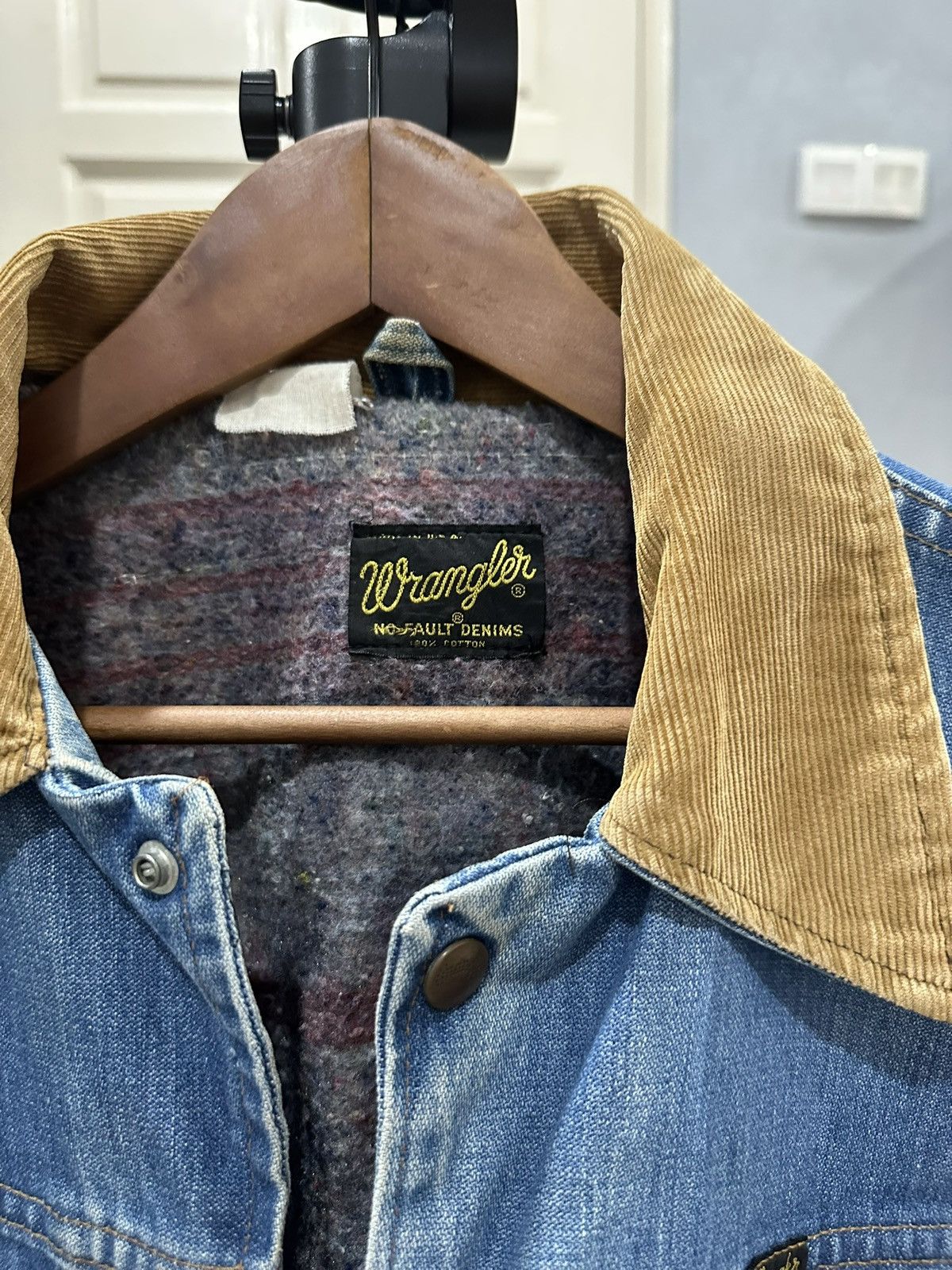 Wrangler Vintage 70s Wrangler western Denim Jacket Blanket lined Size US XL / EU 56 / 4 - 3 Thumbnail