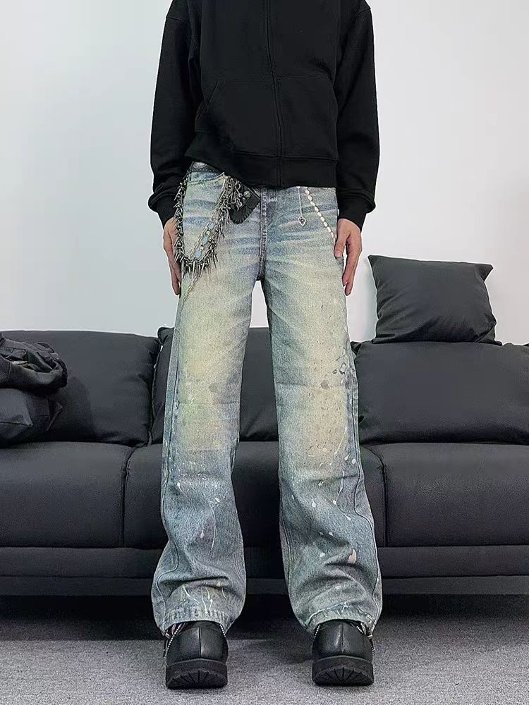 Japanese Brand × Jean Street wash baggy straight leg jeans Size US 32 / EU 48 - 2 Thumbnail
