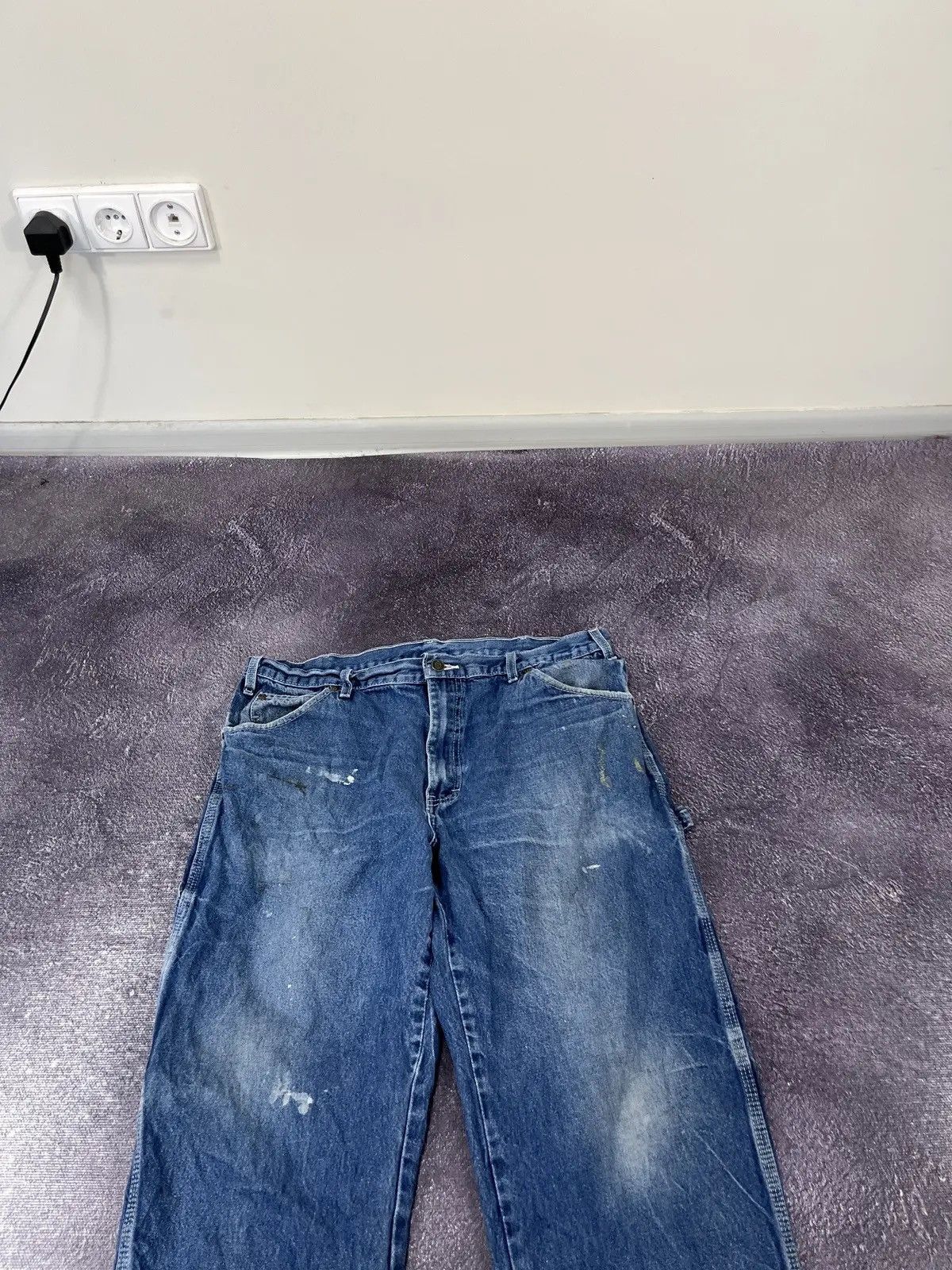Dickies × Vintage Vintage Dickies Y2K Painted Blue Denim Work Hype Baggy Jeans Size US 36 / EU 52 - 9 Thumbnail