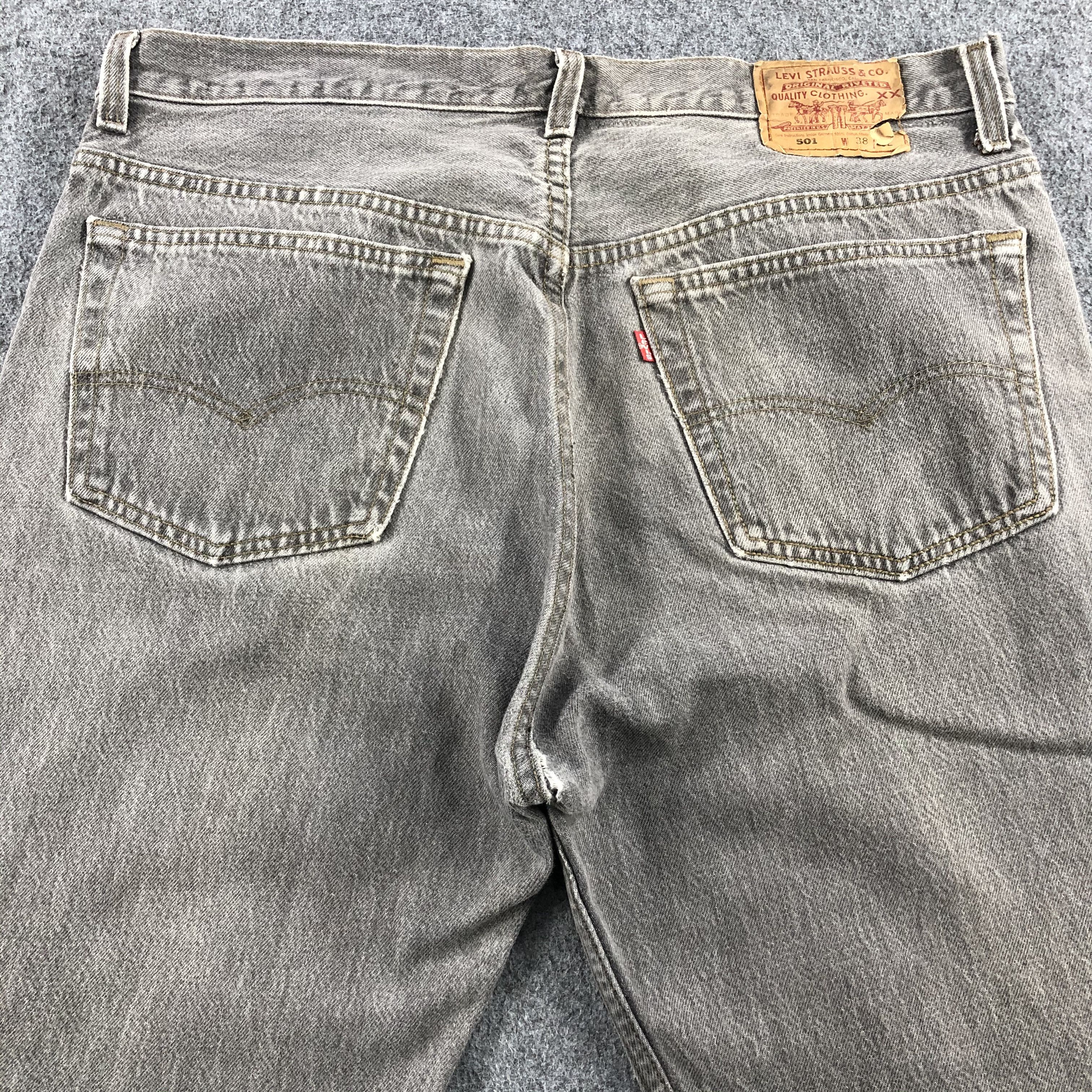 Levi's 90s Vintage Faded Black Levis 501 Jeans-J1481 Size US 37 - 4 Thumbnail