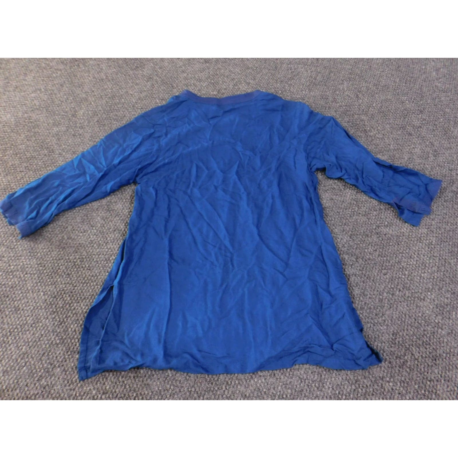 Vintage Fabindia Tunic Blouse Womens L Blue Cotton V-Neck Boho Ethnic Shirt Top Regular Fit Size L / US 10 / IT 46 - 7 Thumbnail