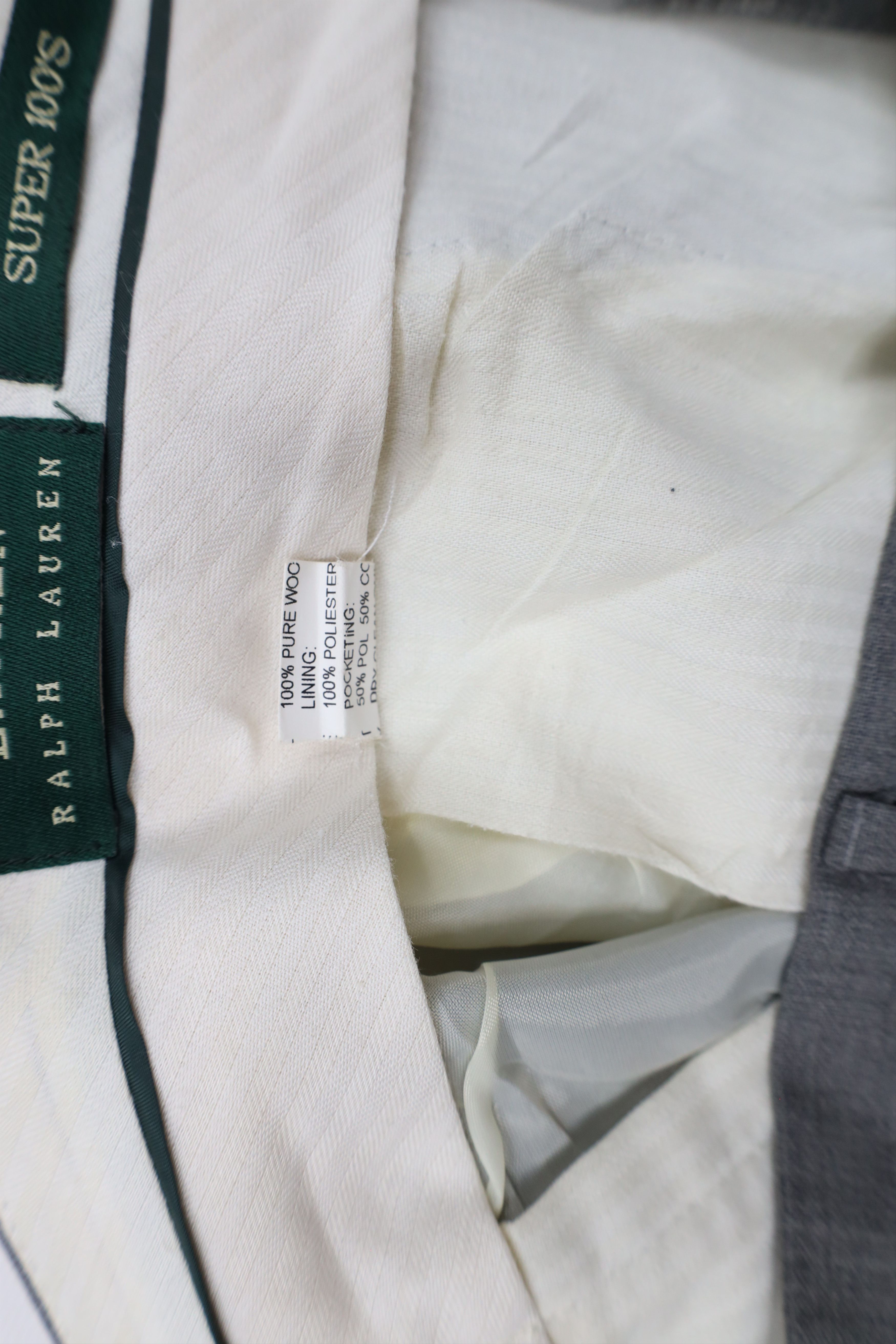 Ralph Lauren × Vintage Vintage Ralph Lauren Wool Cuffed Wide Leg Chino Pants Gray Size US 34 / EU 50 - 9 Thumbnail