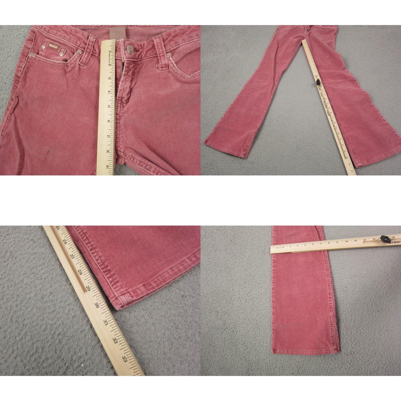Vintage VINTAGE Squeeze Pants Missy 7/8 29 x 30 Pink Corduroy Flared Wide Leg 90s Bell Size 28" / US 6 / IT 42 - 9 Thumbnail