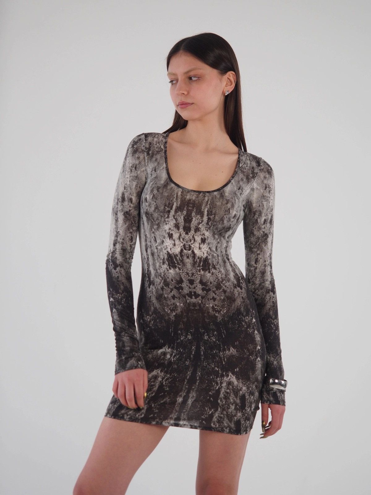 image of Helmut Lang Dress in Grey, Women's (Size Small)