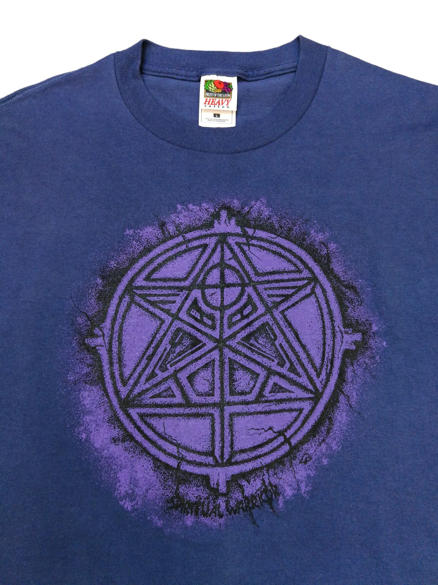 Fruit Of The Loom × Vintage Vintage Spiritual Warrior T-Shirt Pentagram Logo Size US M / EU 48-50 / 2 - 5 Thumbnail