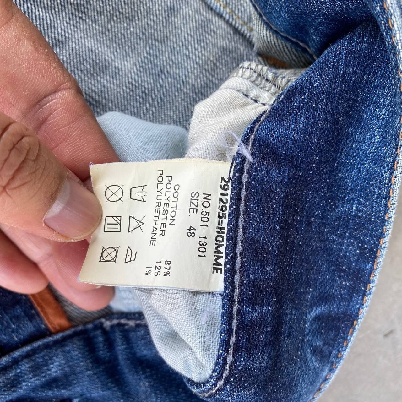 291295=Homme Archival 291295=HOMME Curved Leg "J-Cut Sashiko Repair Denim Size US 30 / EU 46 - 10 Thumbnail