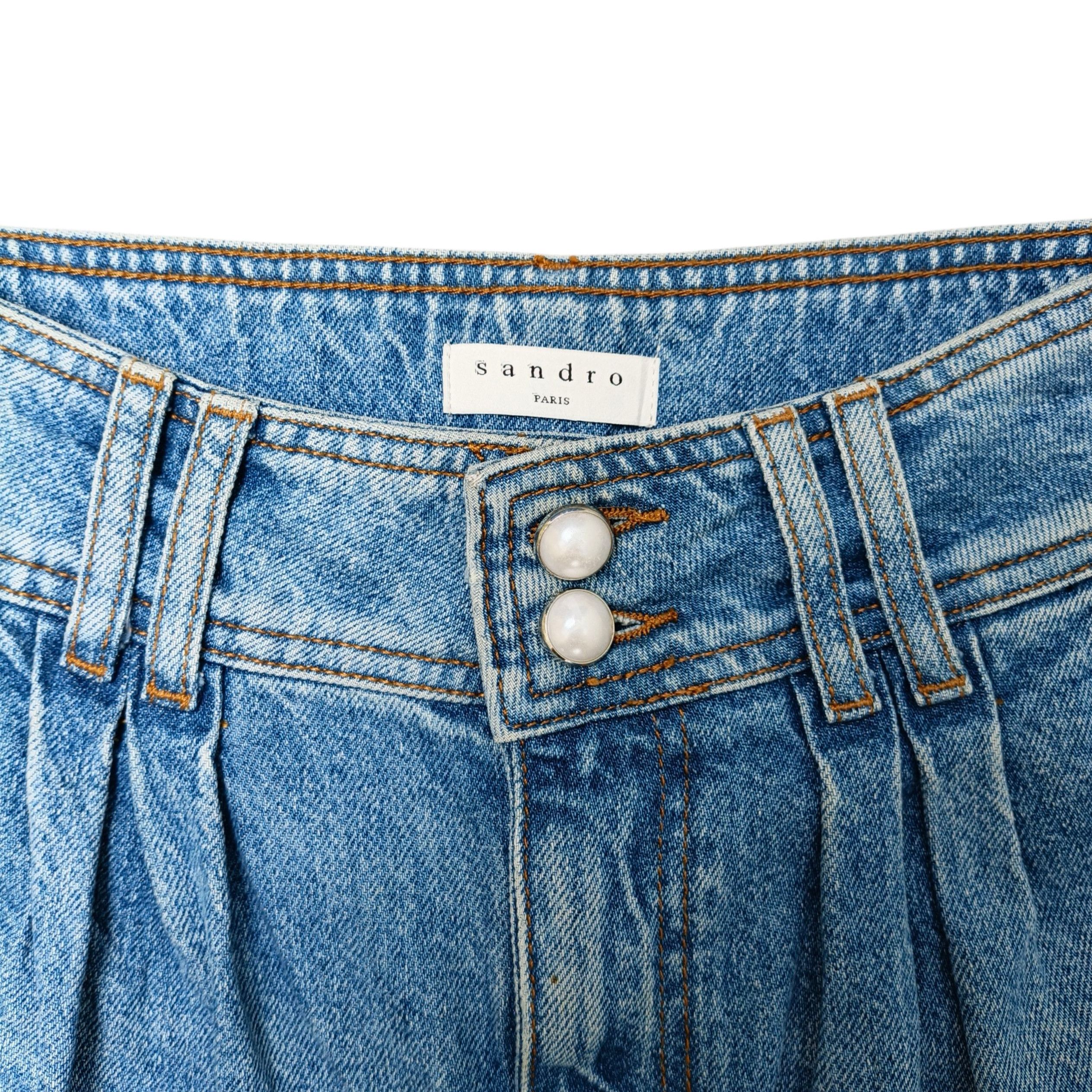 Sandro SANDRO High-Waisted Jeans With Pearl Buttons Size 34" / US 12 / IT 48 - 4 Thumbnail