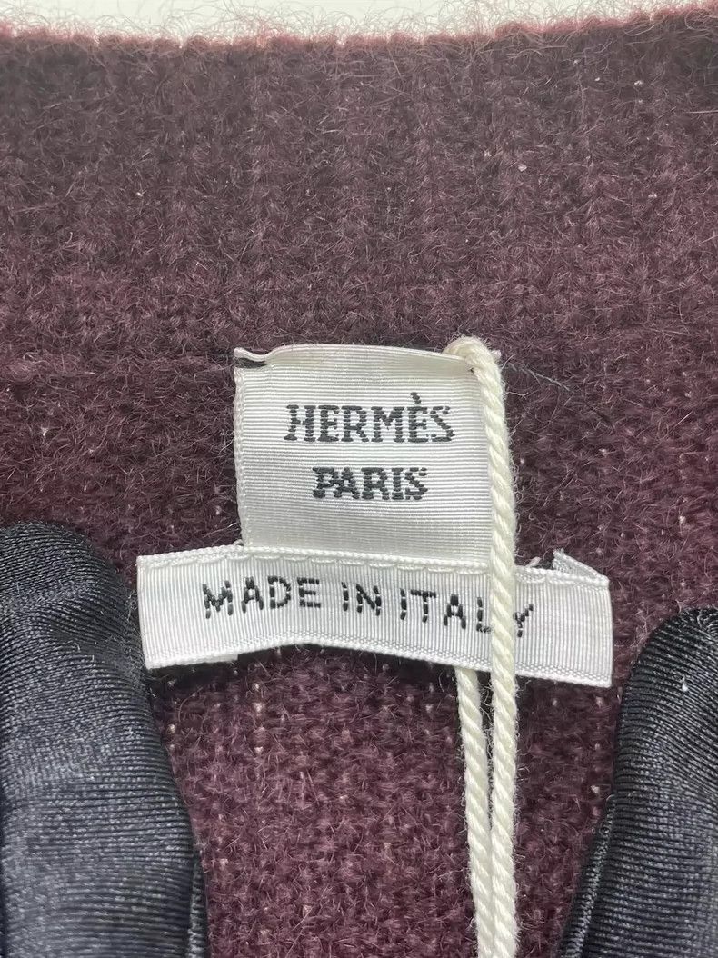 Hermes Hermes Wool Cashmere Sweater with Leather Sleeves-2506 Size XS / US 0-2 / IT 36-38 - 4 Thumbnail