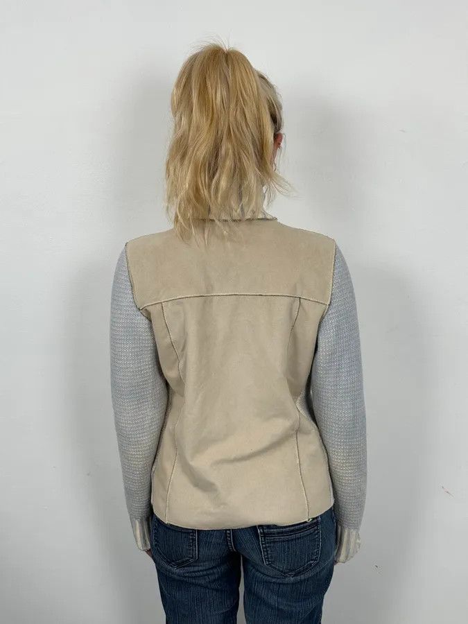 Versace 2000s Versace Blue & Beige Patch Zip-Up Sweater Size US S / EU 44-46 / 1 - 3 Thumbnail