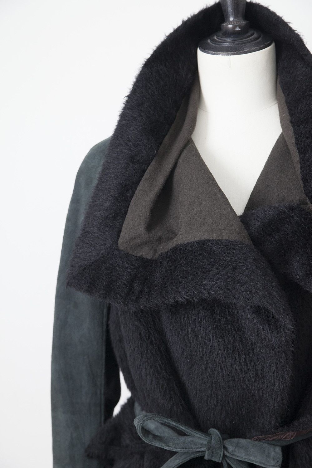 Rick Owens Leather & alpaca jacket Size S / US 4 / IT 40 - 2 Thumbnail