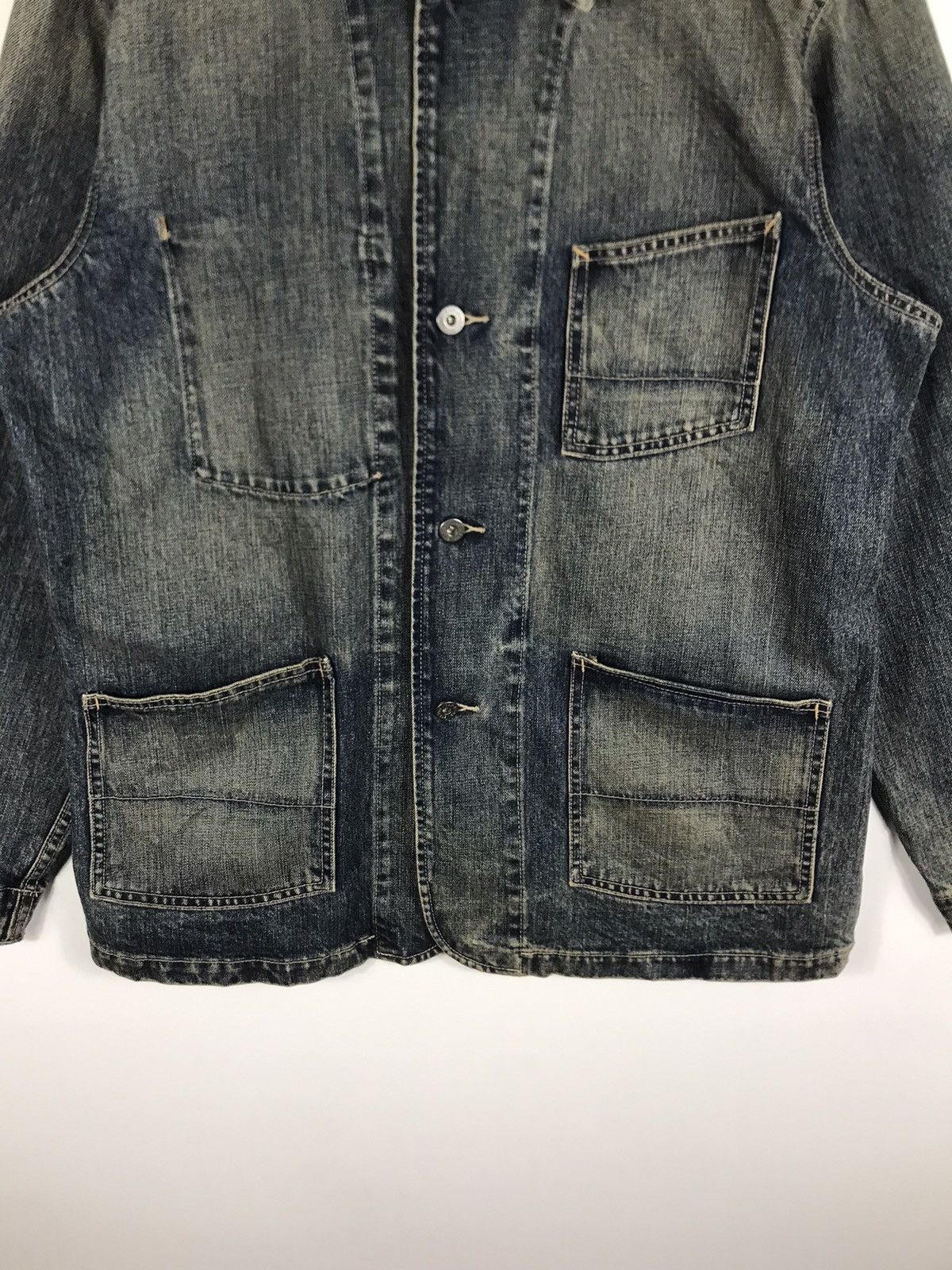 Gap × Vintage ⚡️Vintage Gap Denim Distressed Chore Workers Jacket Size US L / EU 52-54 / 3 - 5 Thumbnail