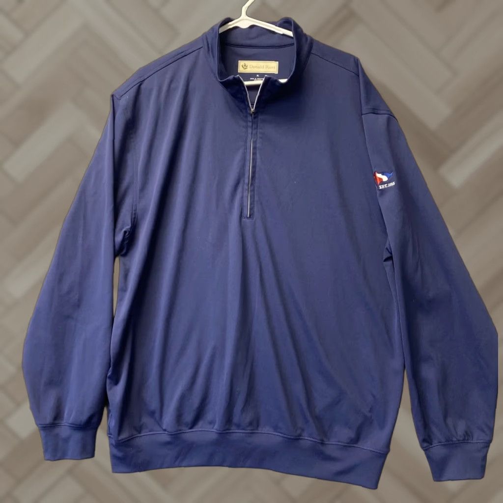 Vintage Donald Ross Men 1/4 Zip Sweater L Blue Cotton Blend Long Sleeve Pullover Size US L / EU 52-54 / 3 - 1 Thumbnail