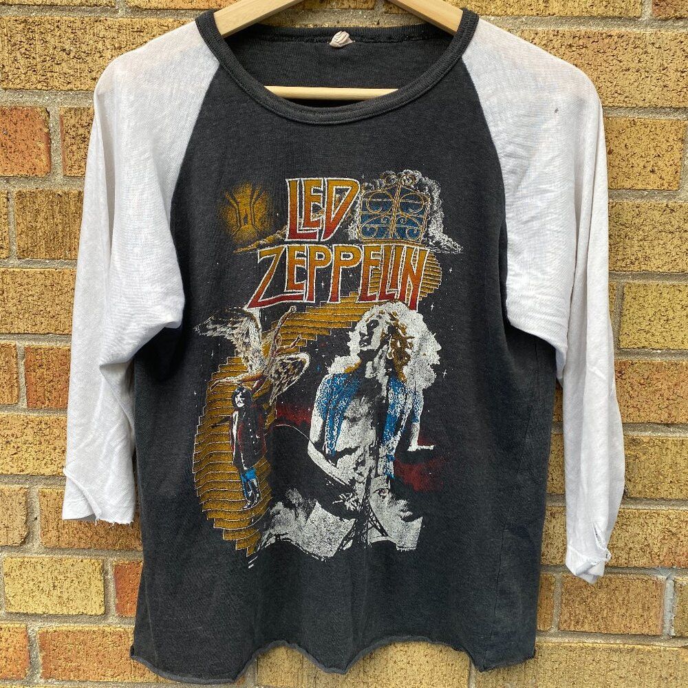 Led Zeppelin × Vintage TRUE Vintage 1977 Led Zeppelin Stairway To Heaven T Shirt Size US M / EU 48-50 / 2 - 1 Thumbnail