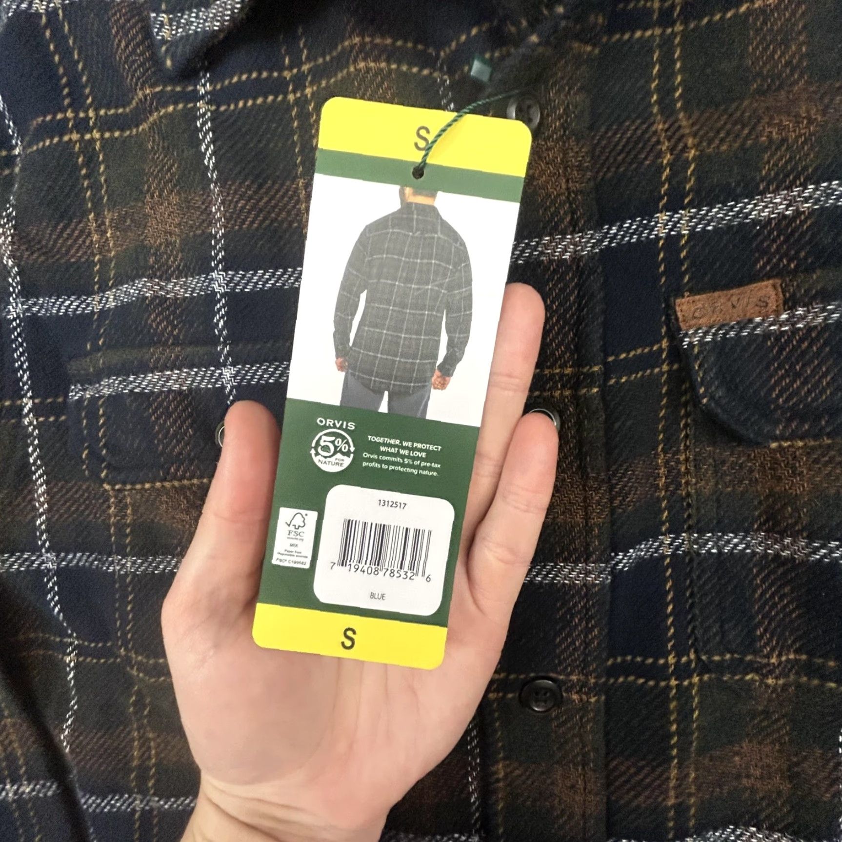 Orvis Orvis Flannel Shirt Mens S Blue Plaid Button Up Pockets Heavyweight Cotton Polyester Adjustable Cuffs Lined XP Winter Outdoor Mens Size US S / EU 44-46 / 1 - 6 Thumbnail