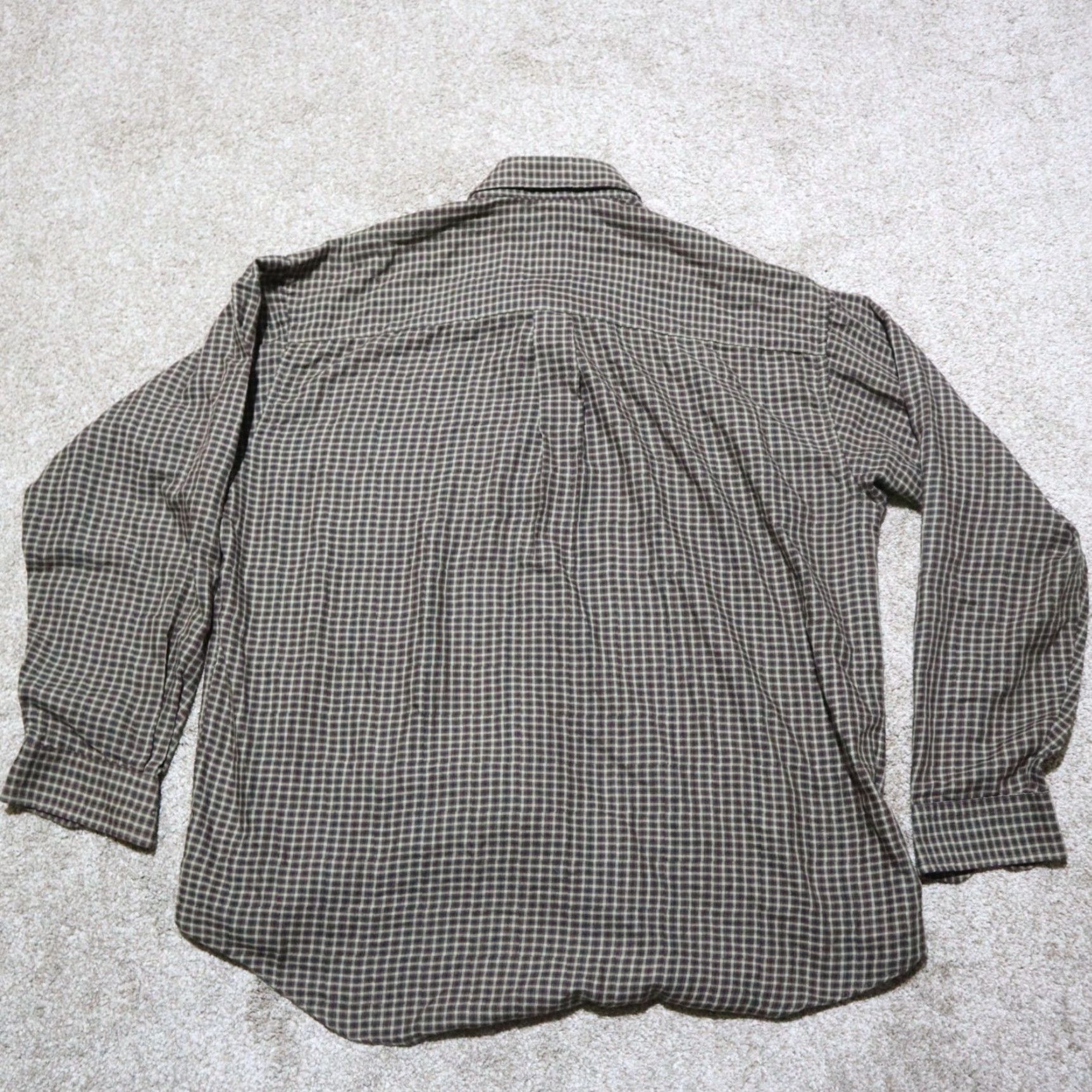 Van Heusen Van Heusen Dress Shirt Shirt Brown Plaid Button-Down 16.5 L Men’s Size Large Polyester Size 46R - 8 Thumbnail