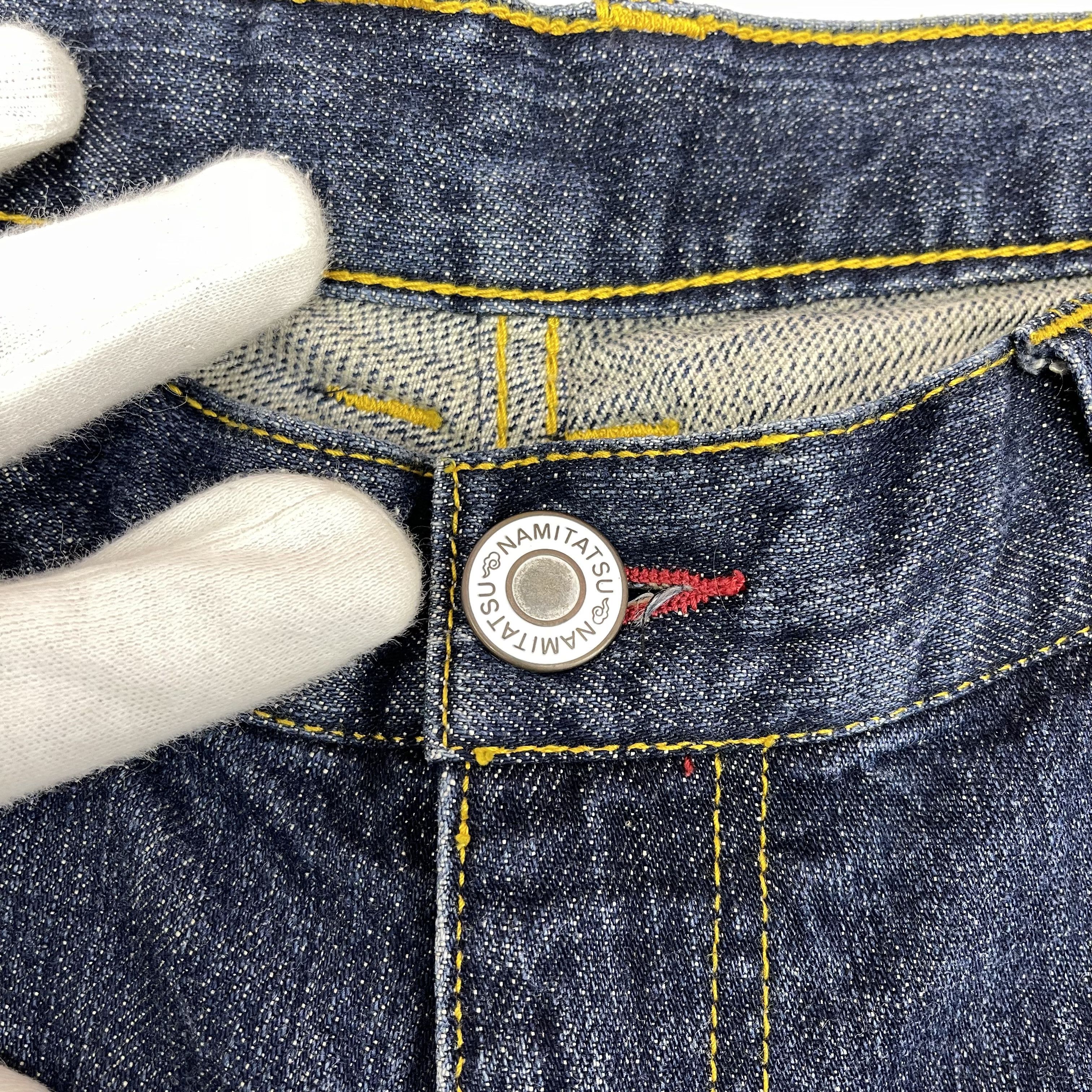 Japanese Brand NAMINORITATSUJIN Short Denim Jeans #1222/AQ Size US 34 / EU 50 - 12 Thumbnail