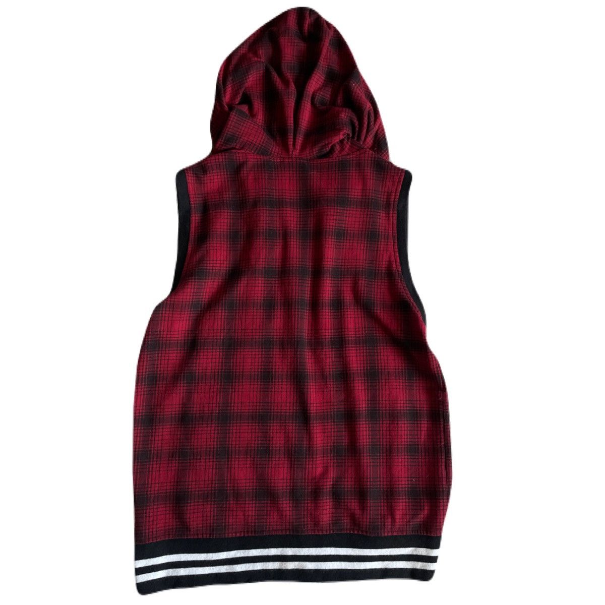If Six Was Nine 2000s Japanese archive Vkei Plaid Sleeve-Less Zip Up Hoodie Size US S / EU 44-46 / 1 - 4 Thumbnail